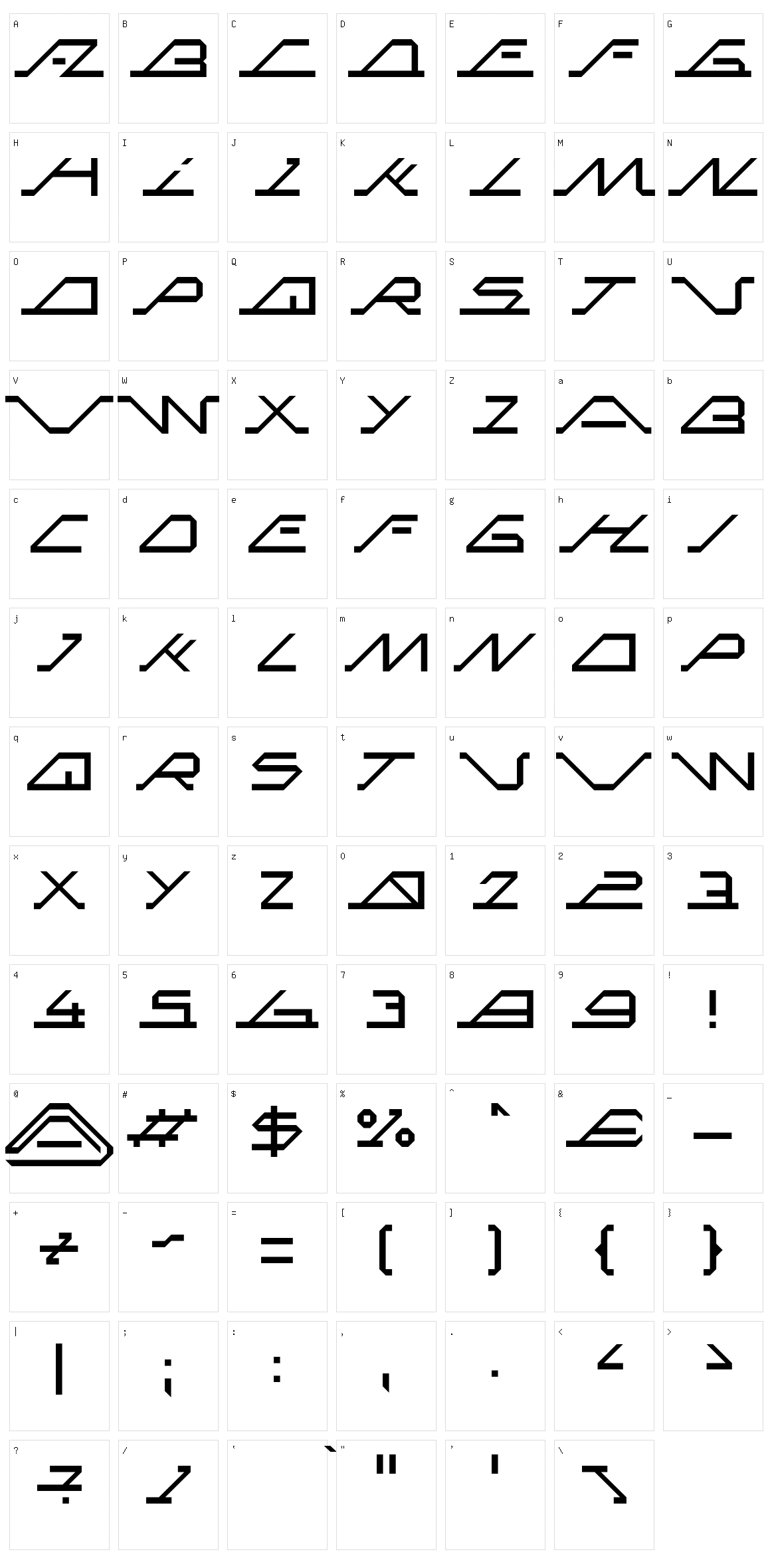 Mega Slant Line Character Set