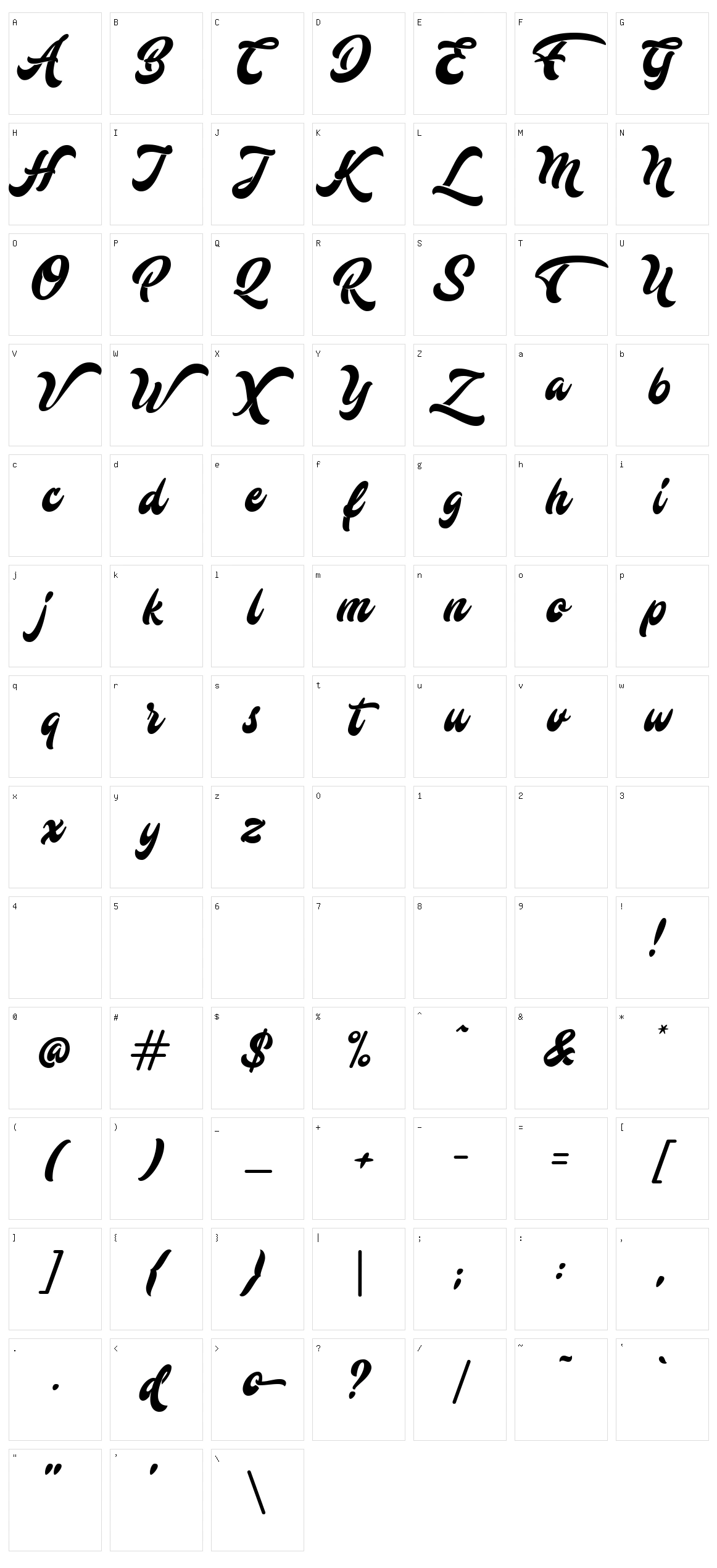 Mustardo Character Set