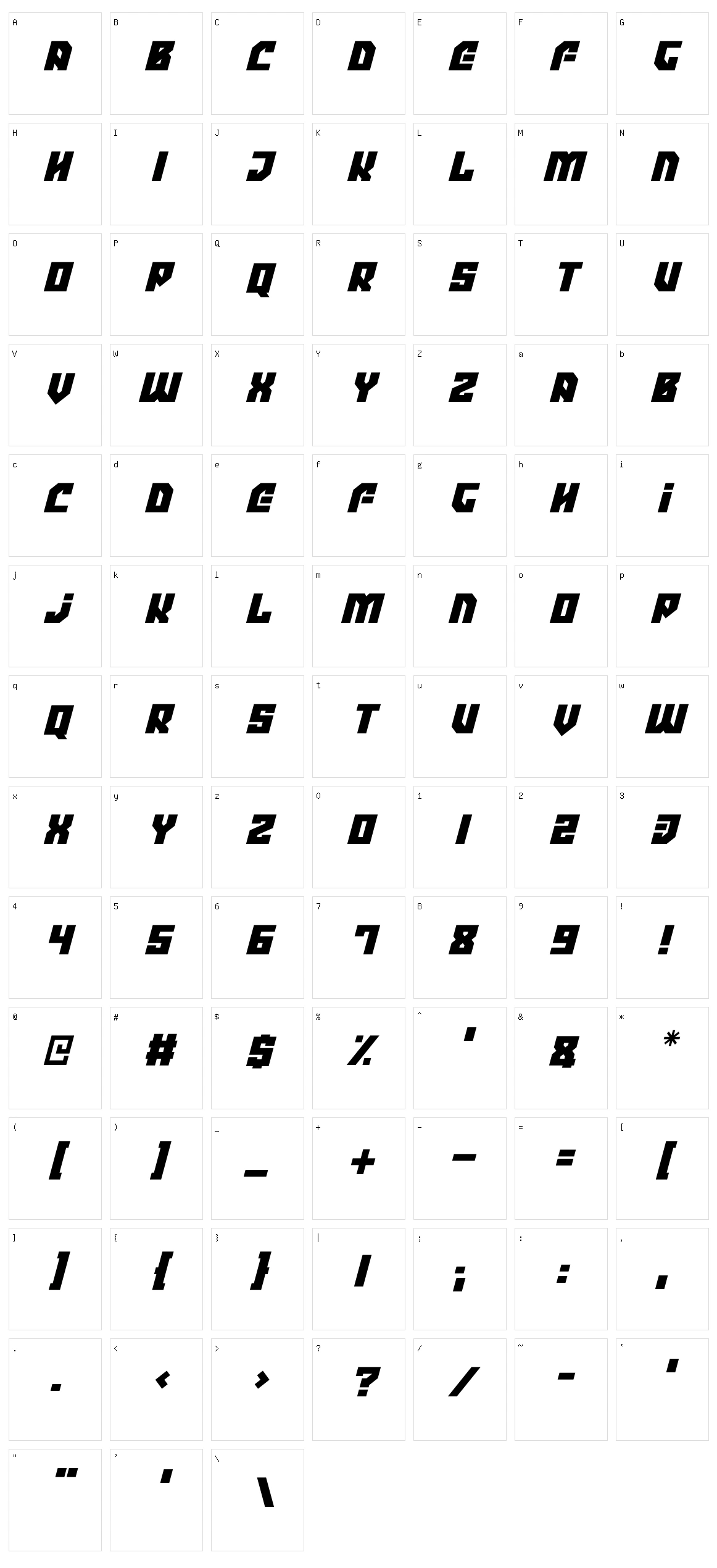 Megadroid Character Set