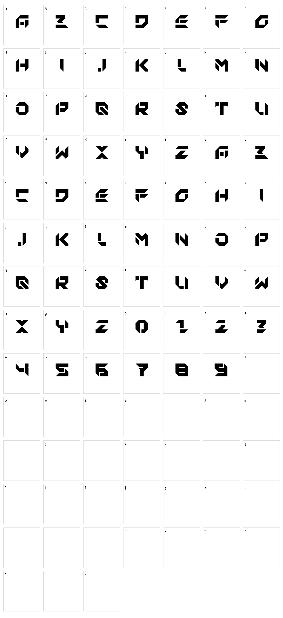 Mhosoq Character Set