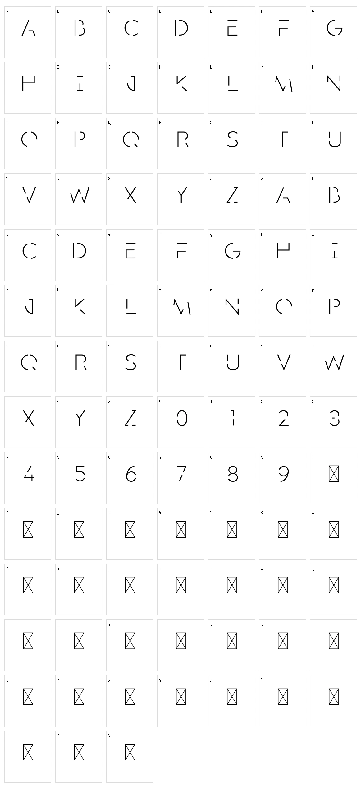 Minimum Caps Character Set