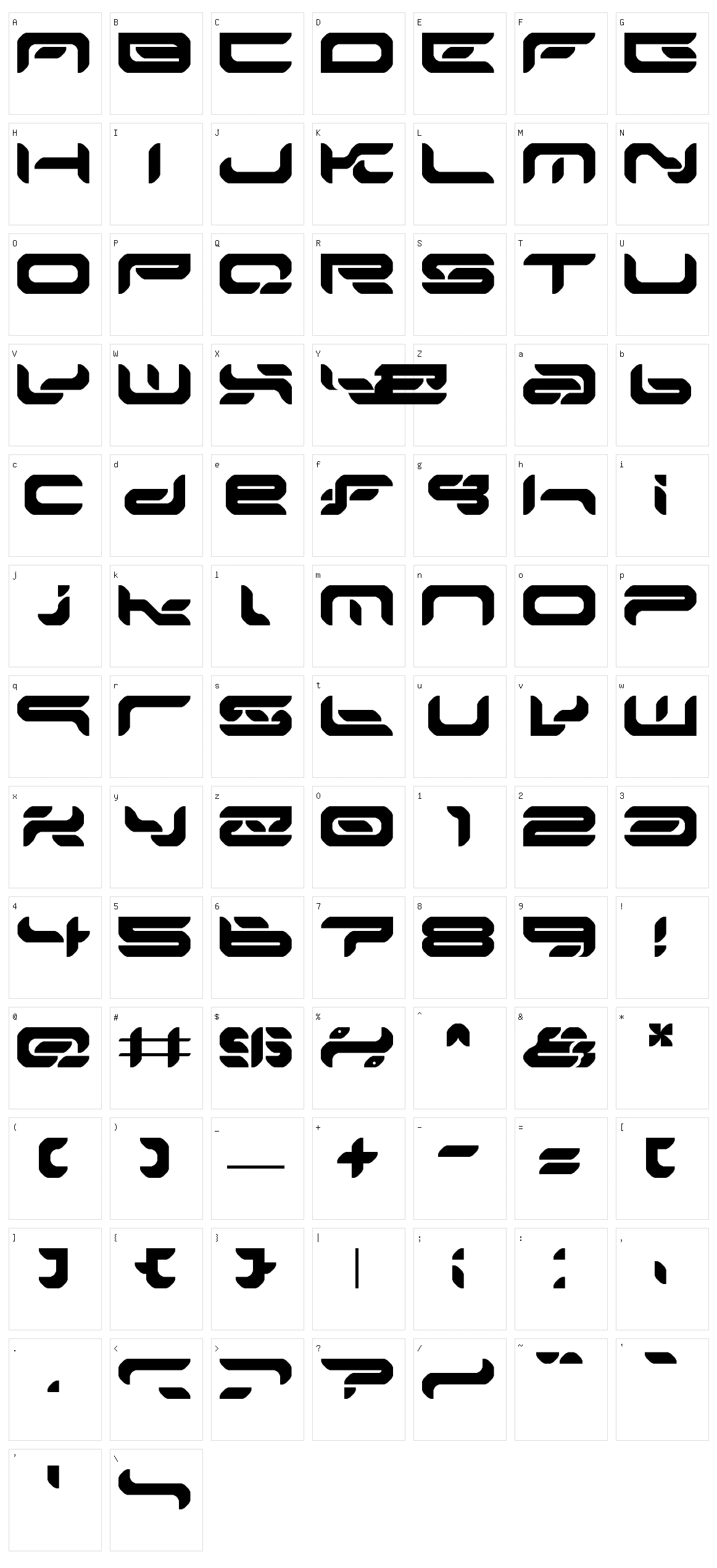 Mionta Character Set