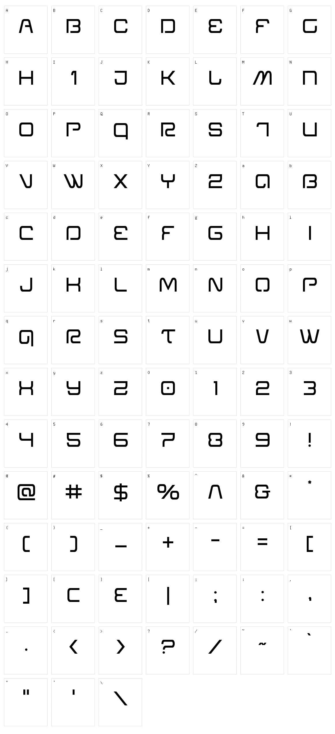 Miracle Mercury Character Set