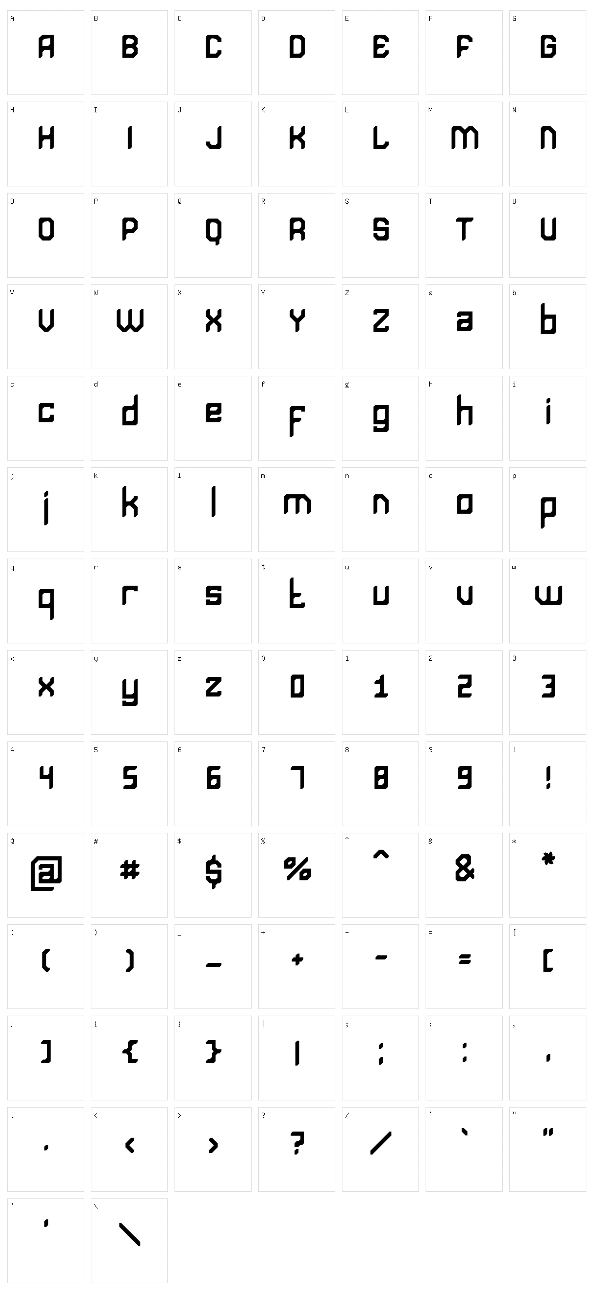 Monolith Character Set