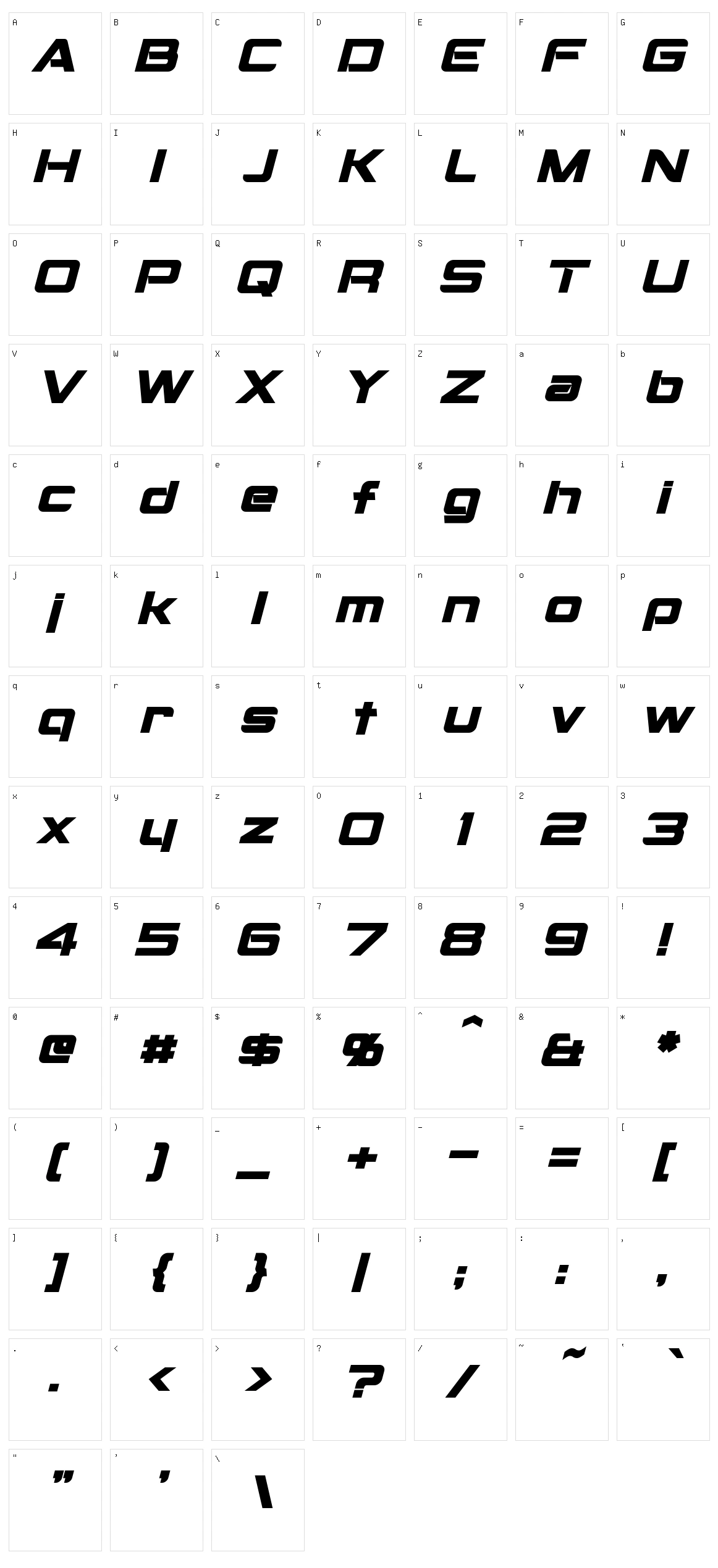 Montalban Character Set