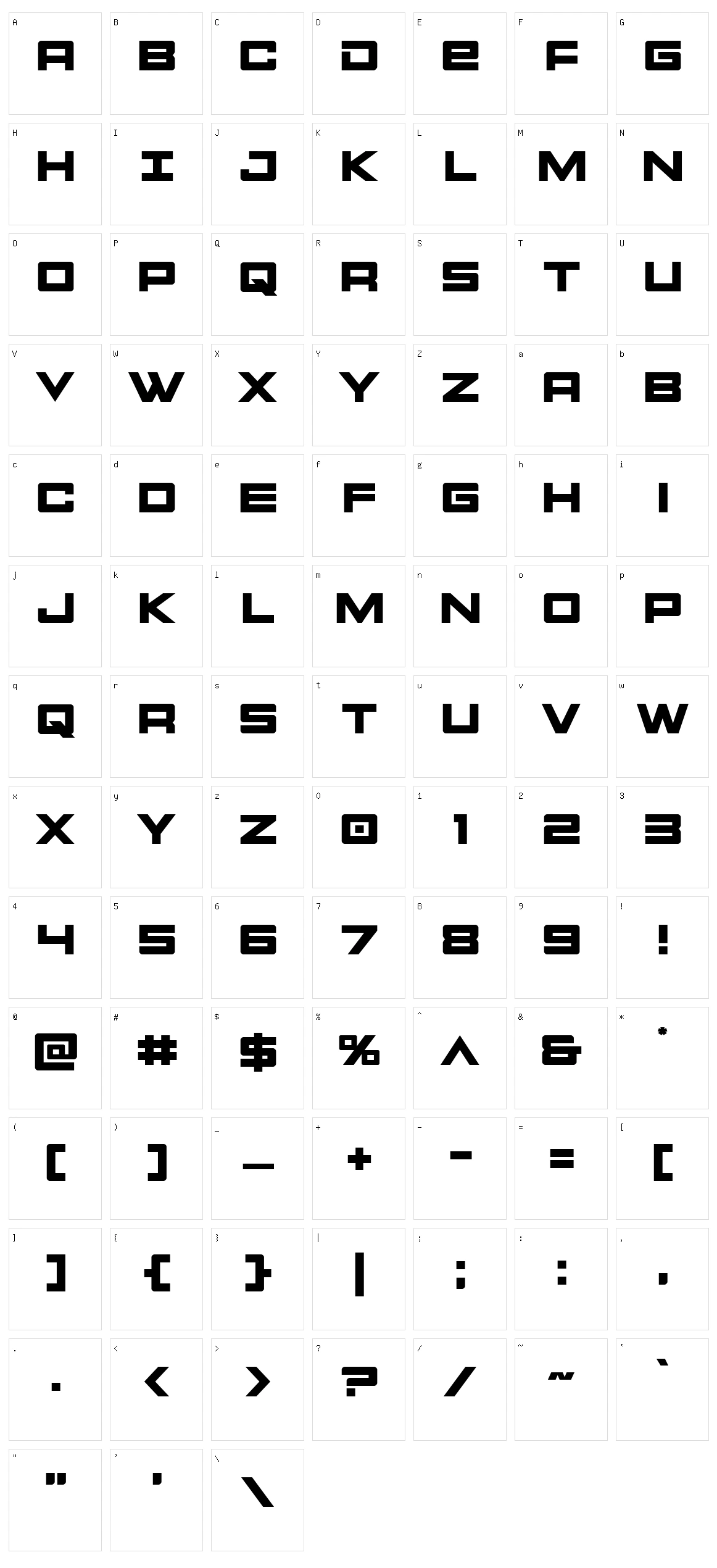 Montroc Character Set