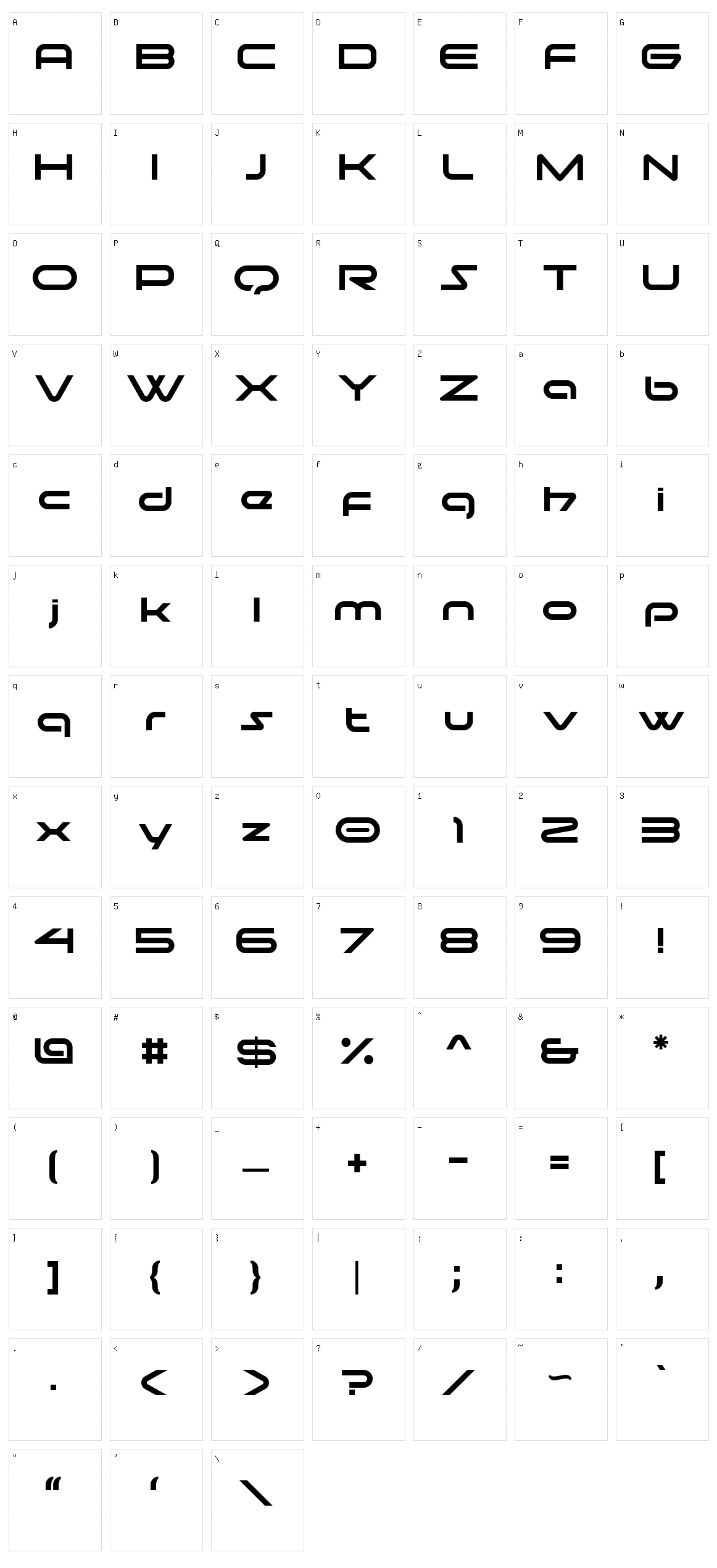 Moonhouse Character Set