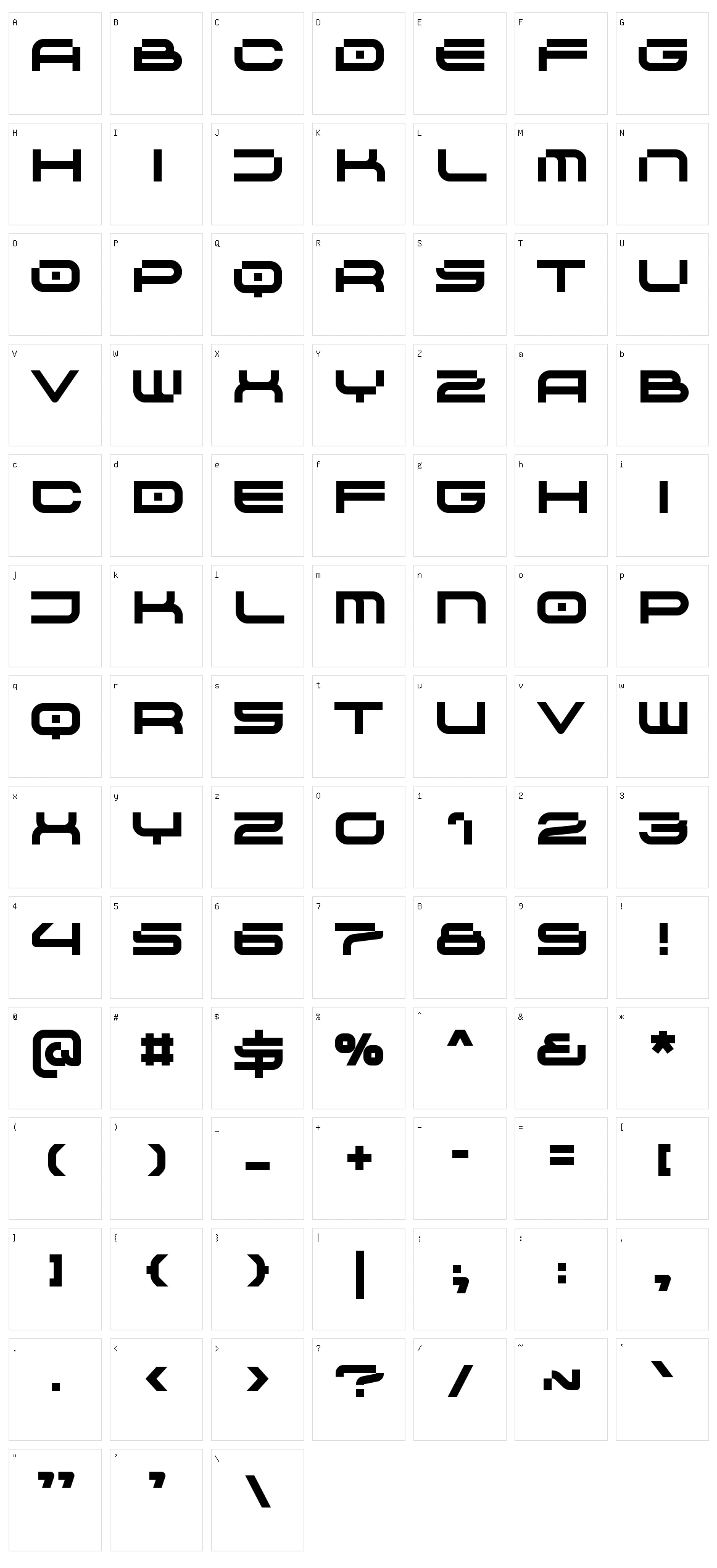 Morton Character Set