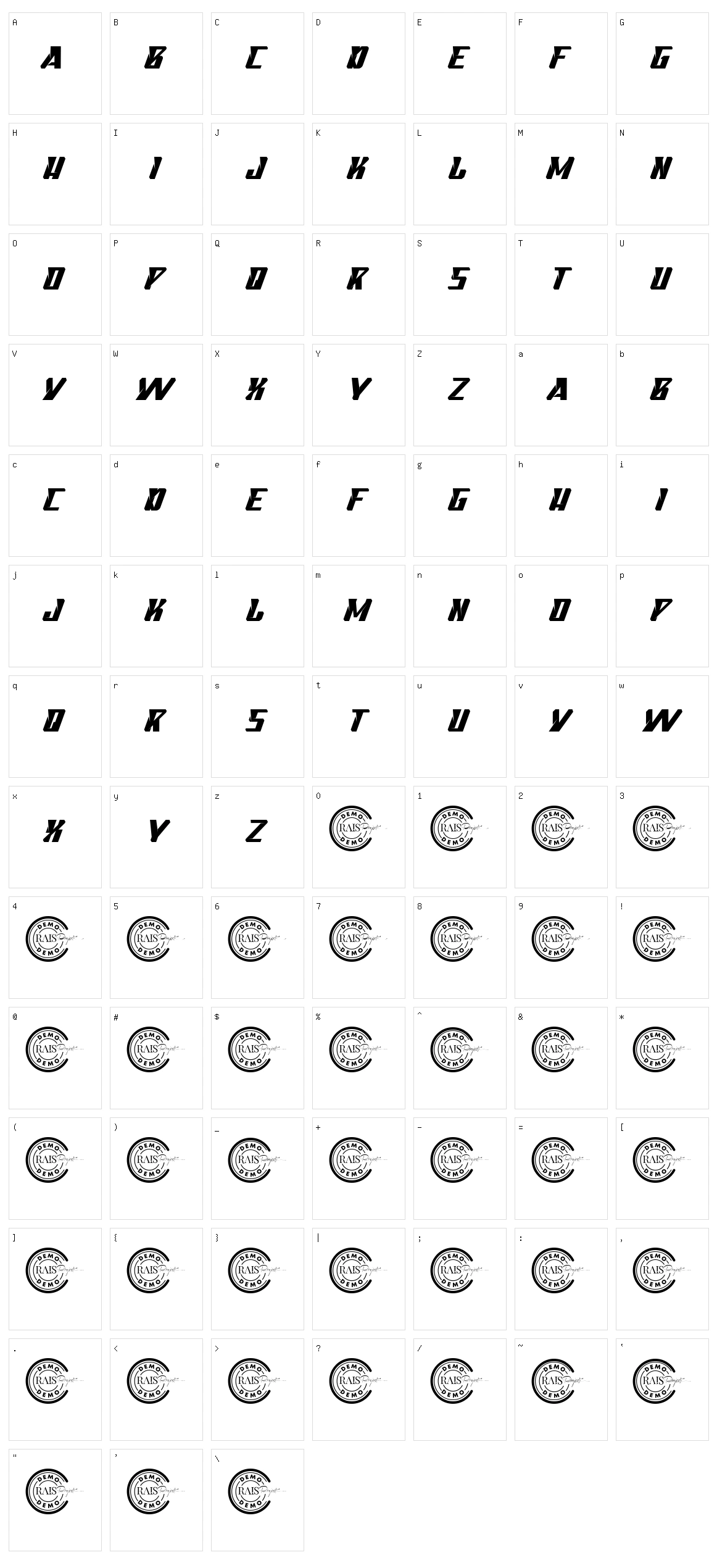 Motorace Character Set