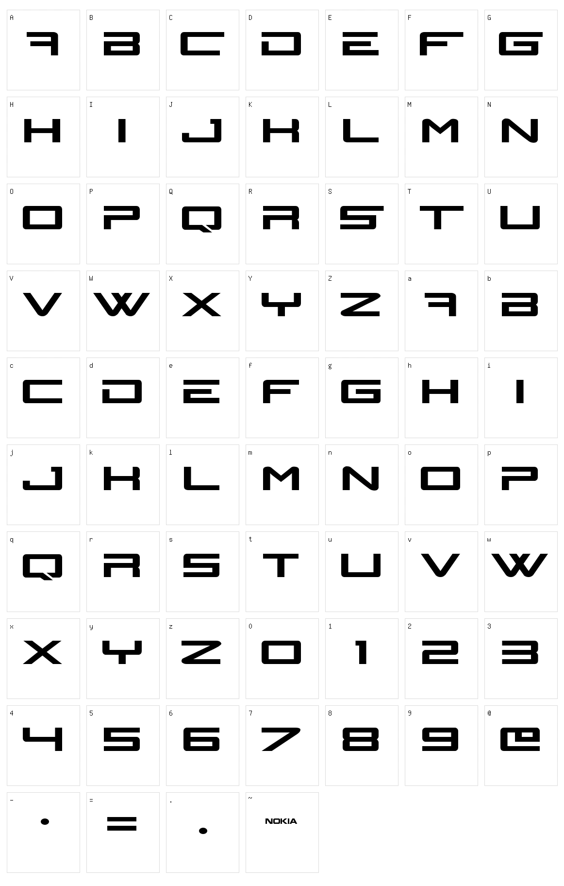 N-Gage Character Set