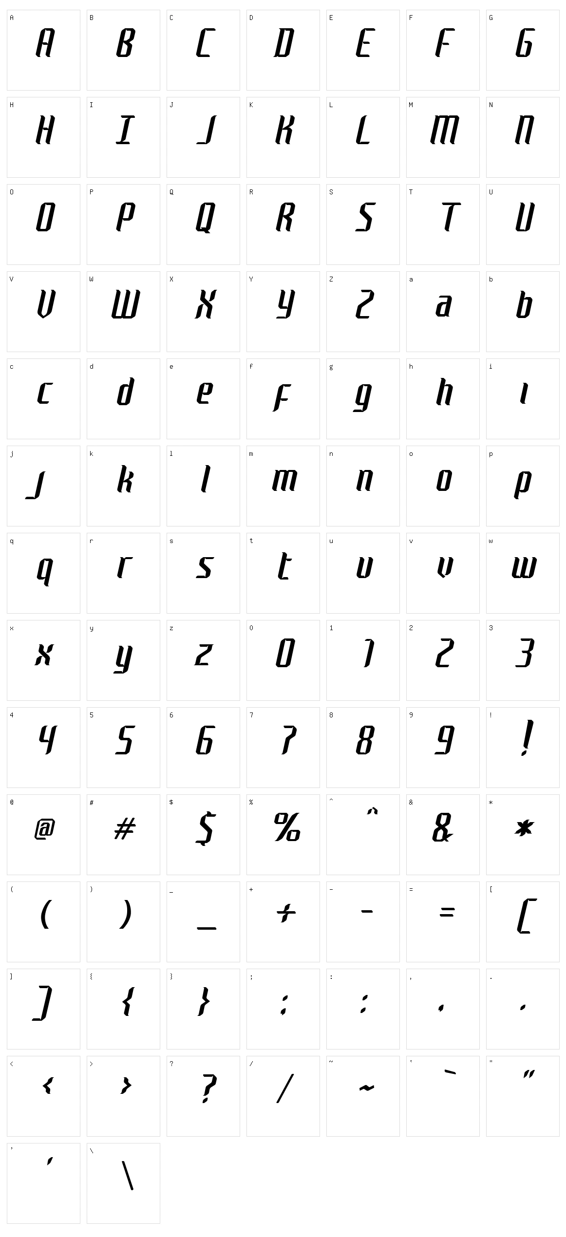 Neodigital Character Set