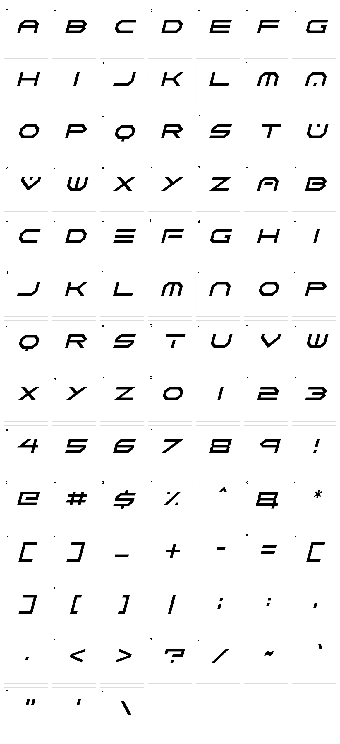 Neon Vortex Character Set