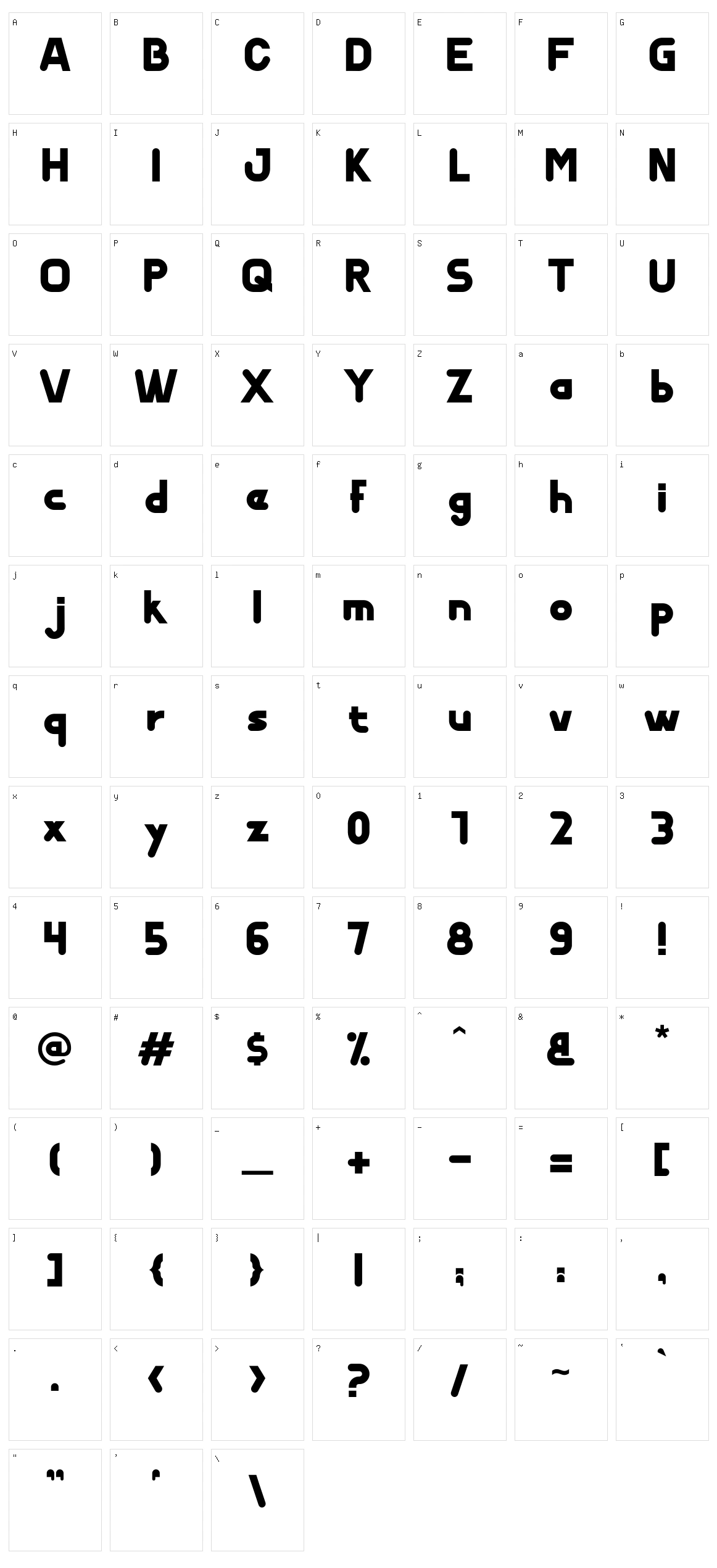 Neonix Character Set