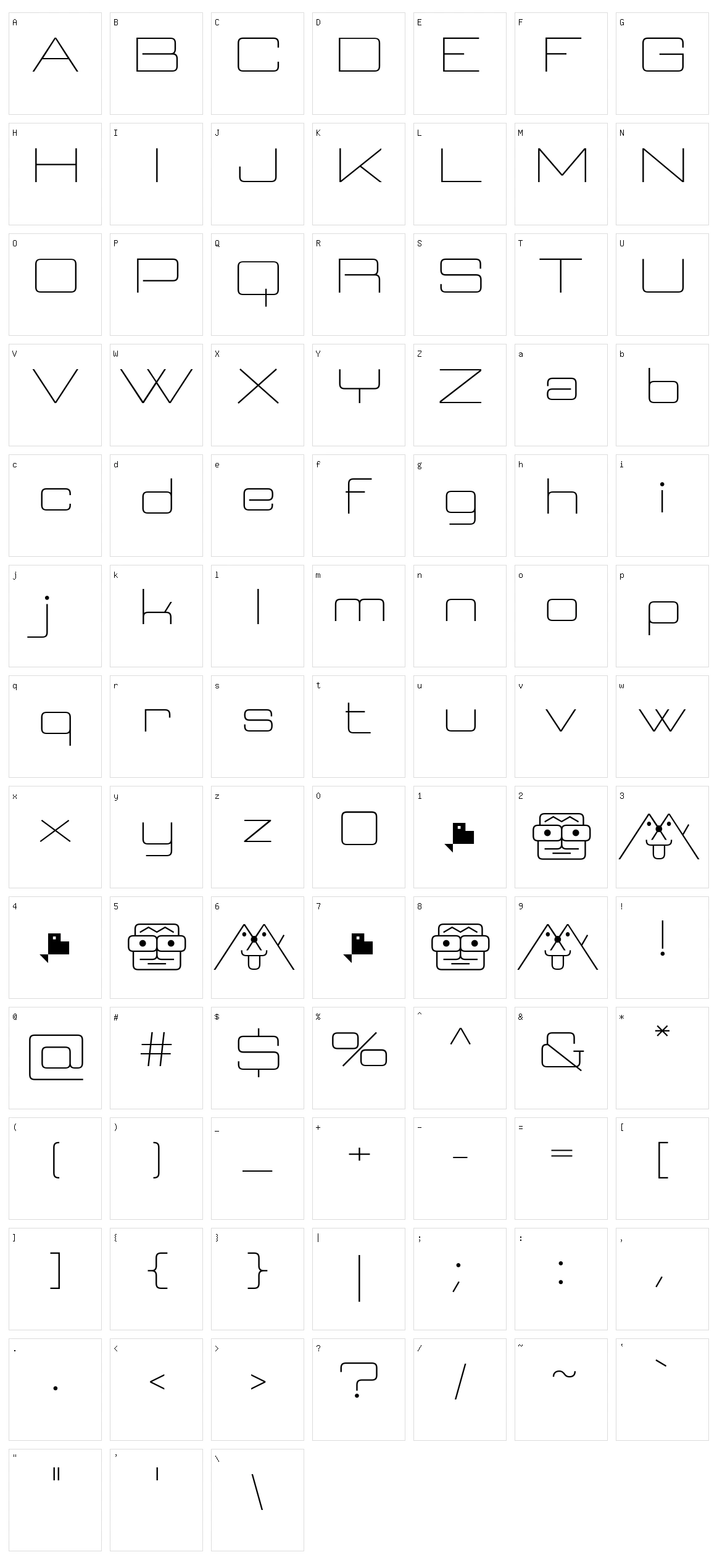 Neospace Character Set