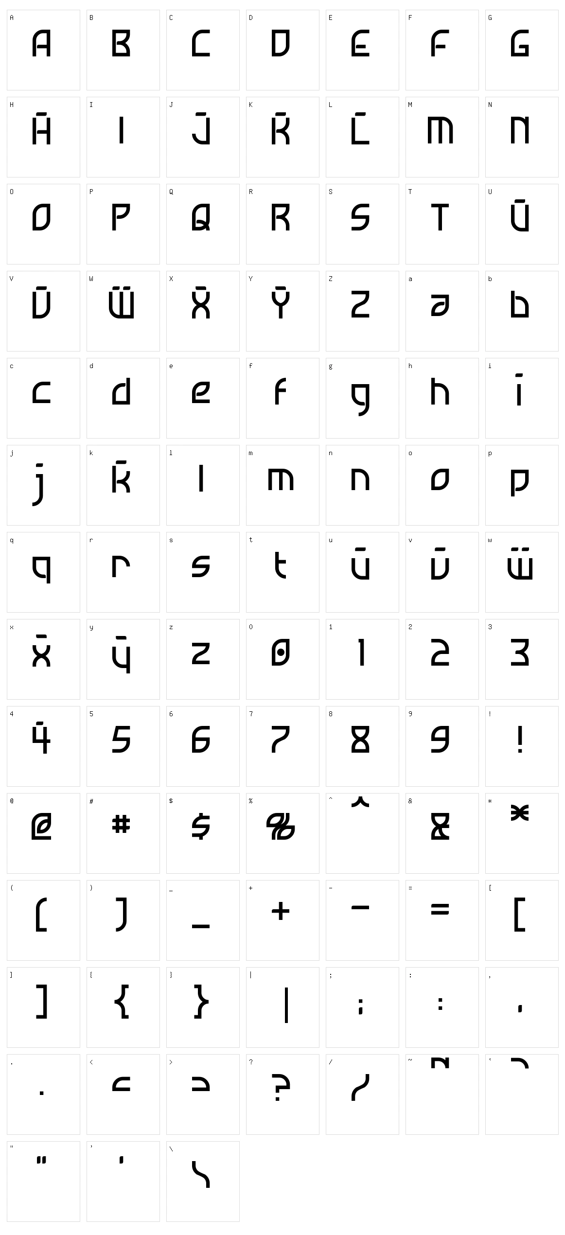 Neostar Character Set