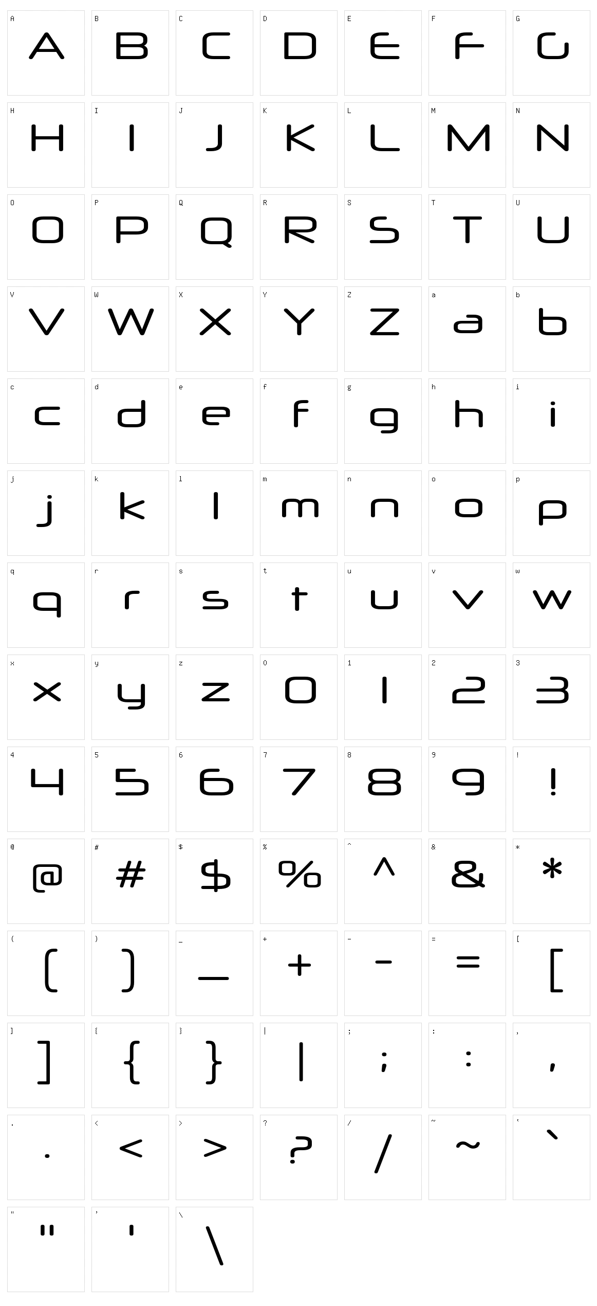 Neuropol X Character Set