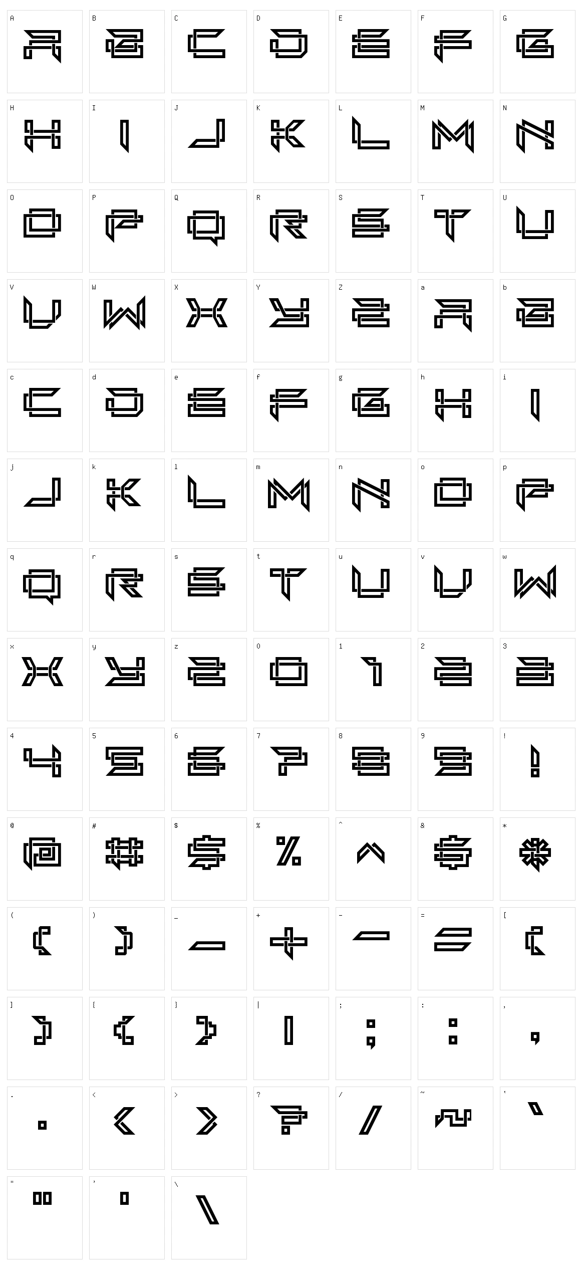 Next In Line Character Set