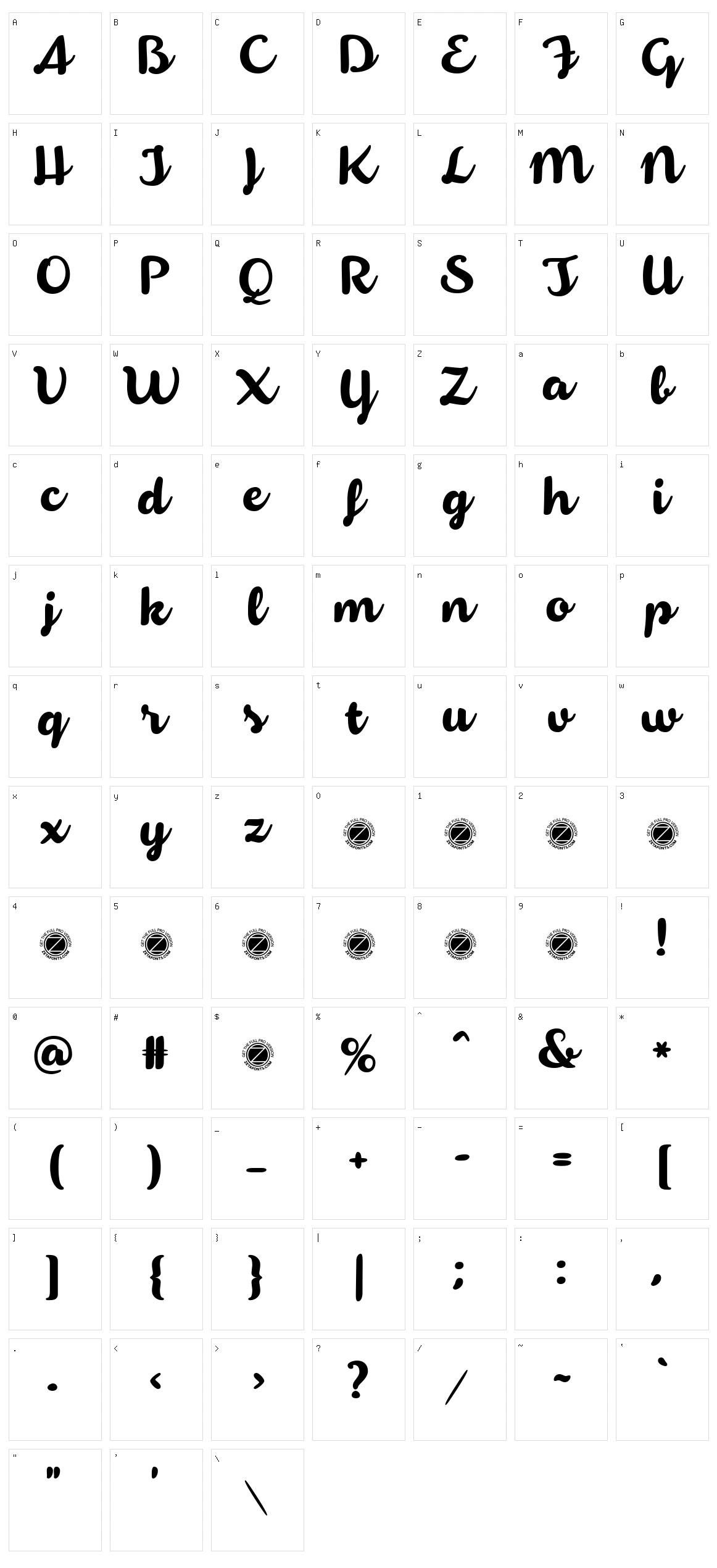 Armonioso Character Set