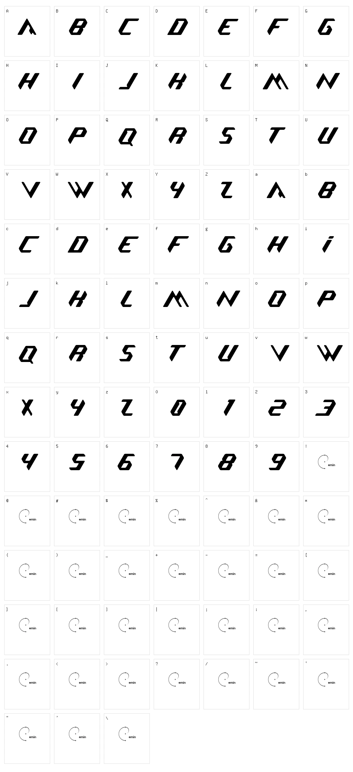 Nicomedia Character Set