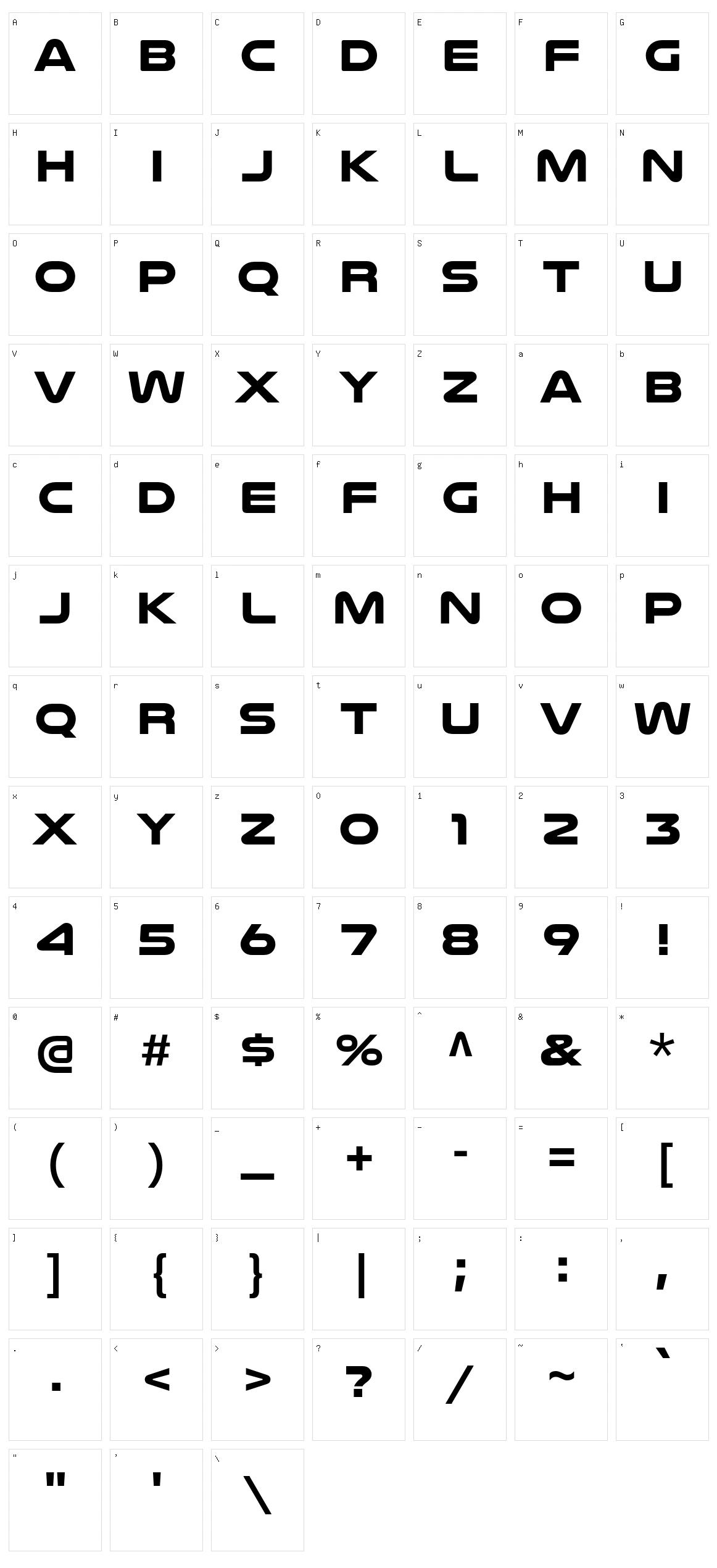 Nulshock Character Set