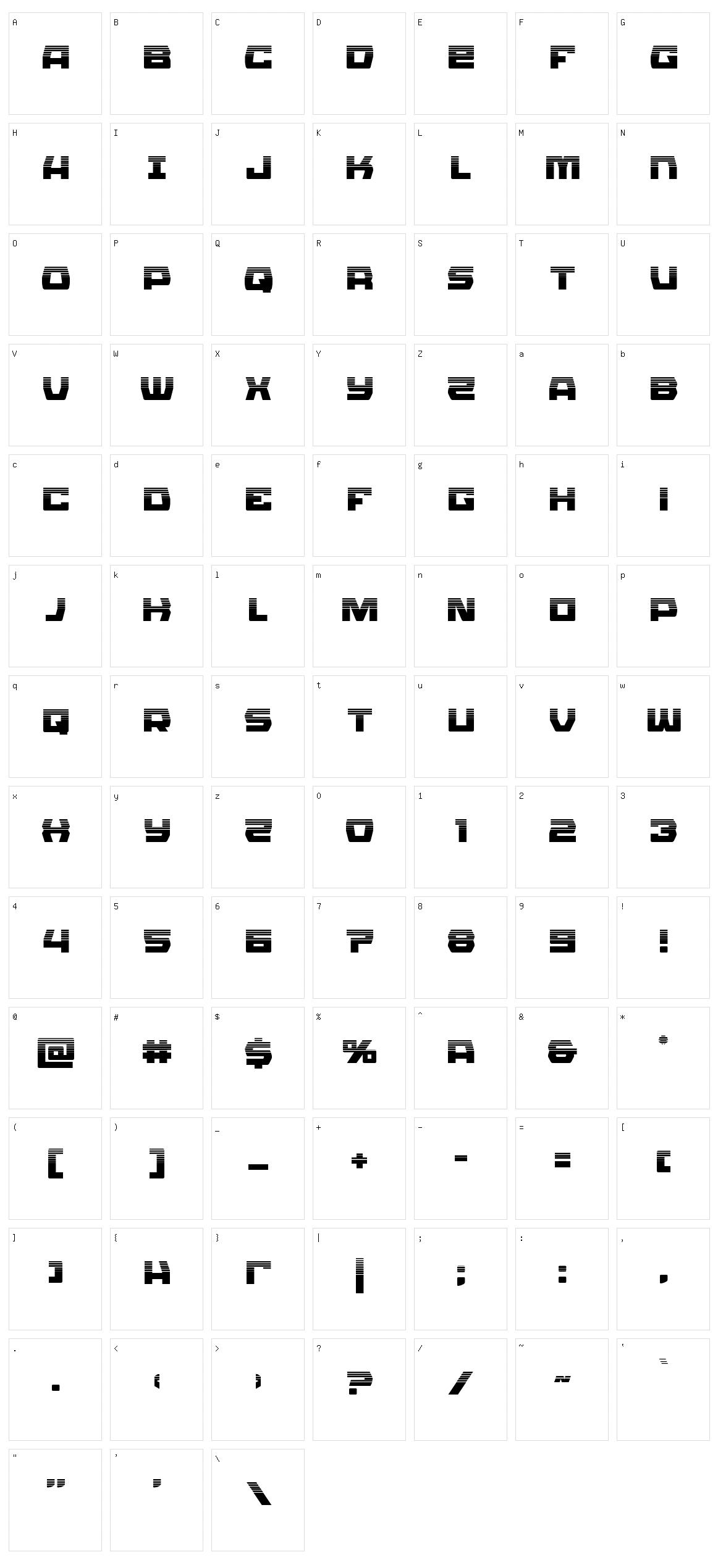 Olympic Carrier Character Set