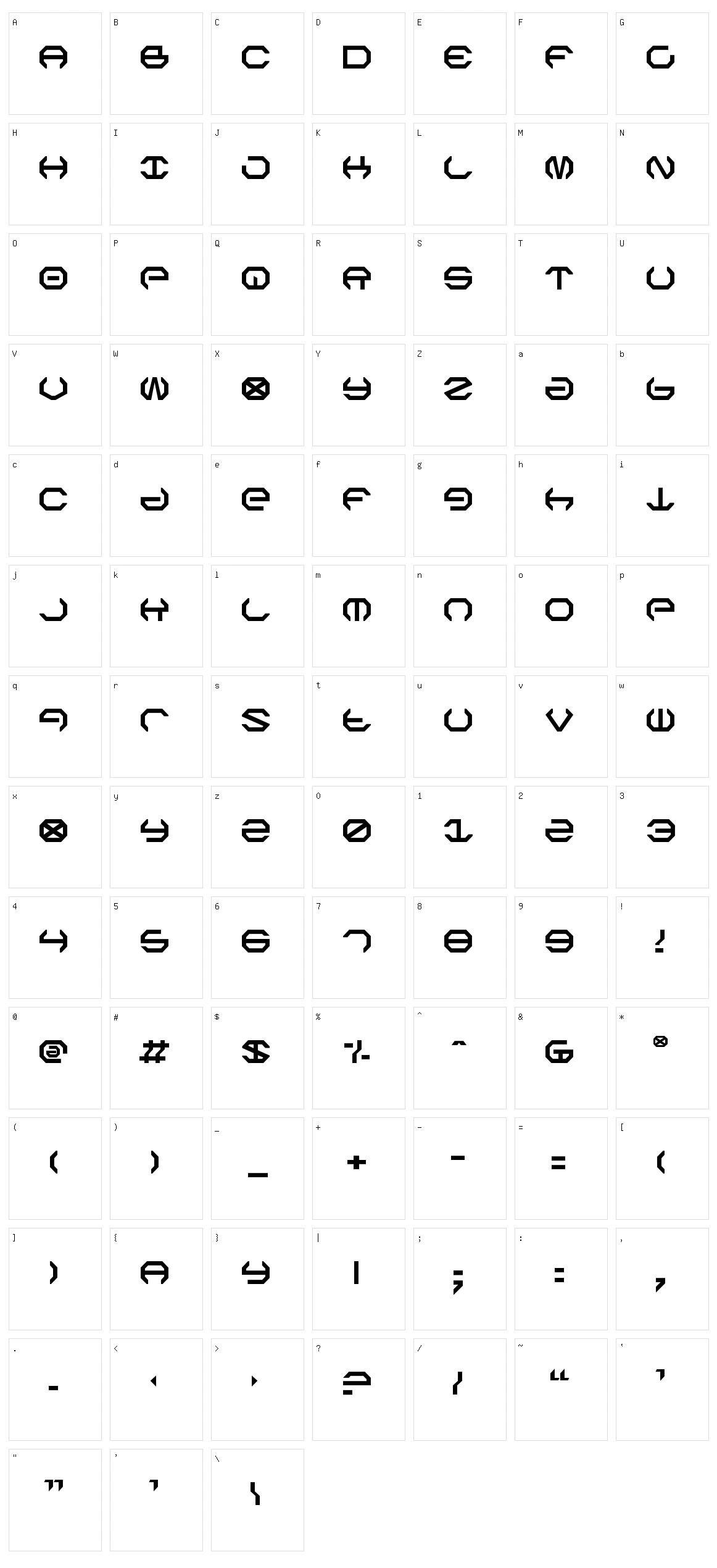 Omega Sentry Character Set