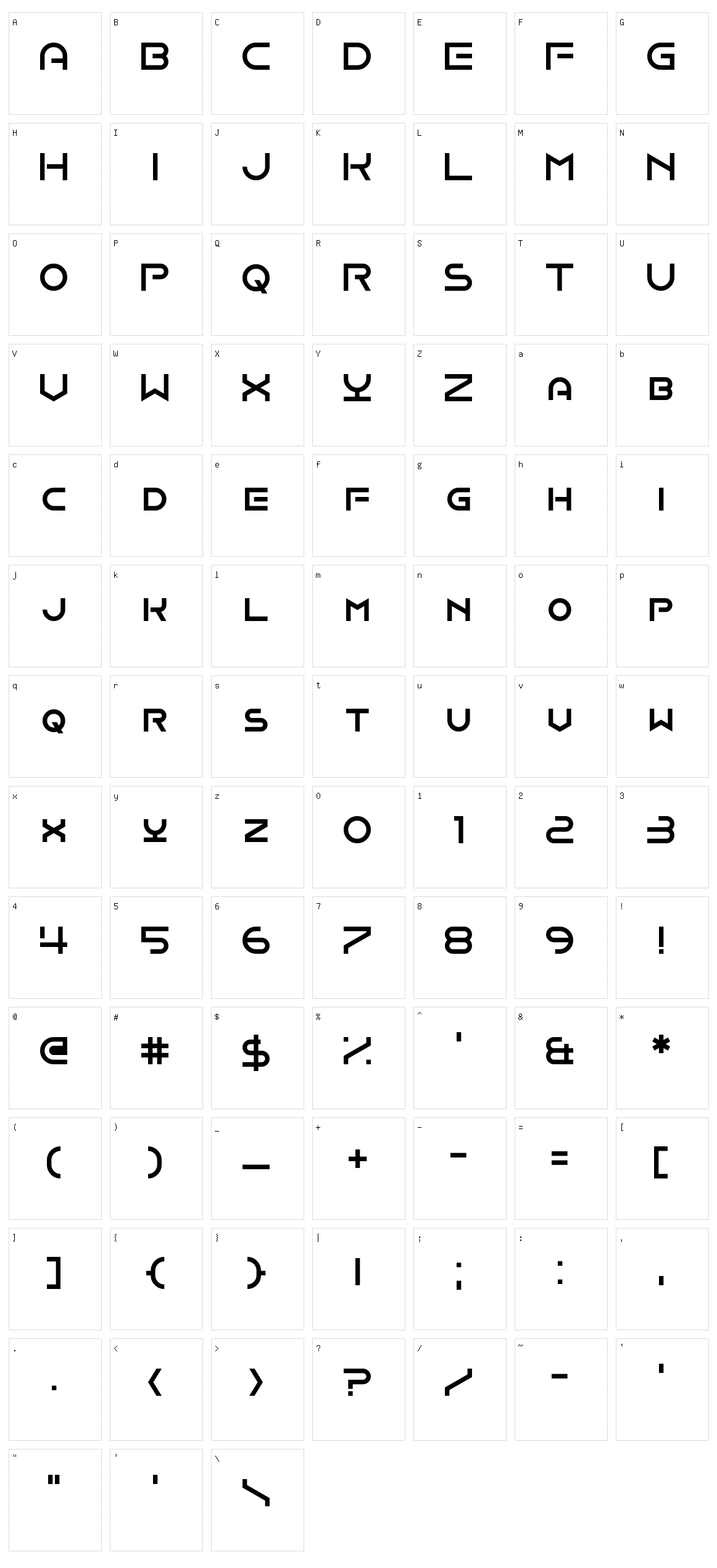 Onomber Character Set