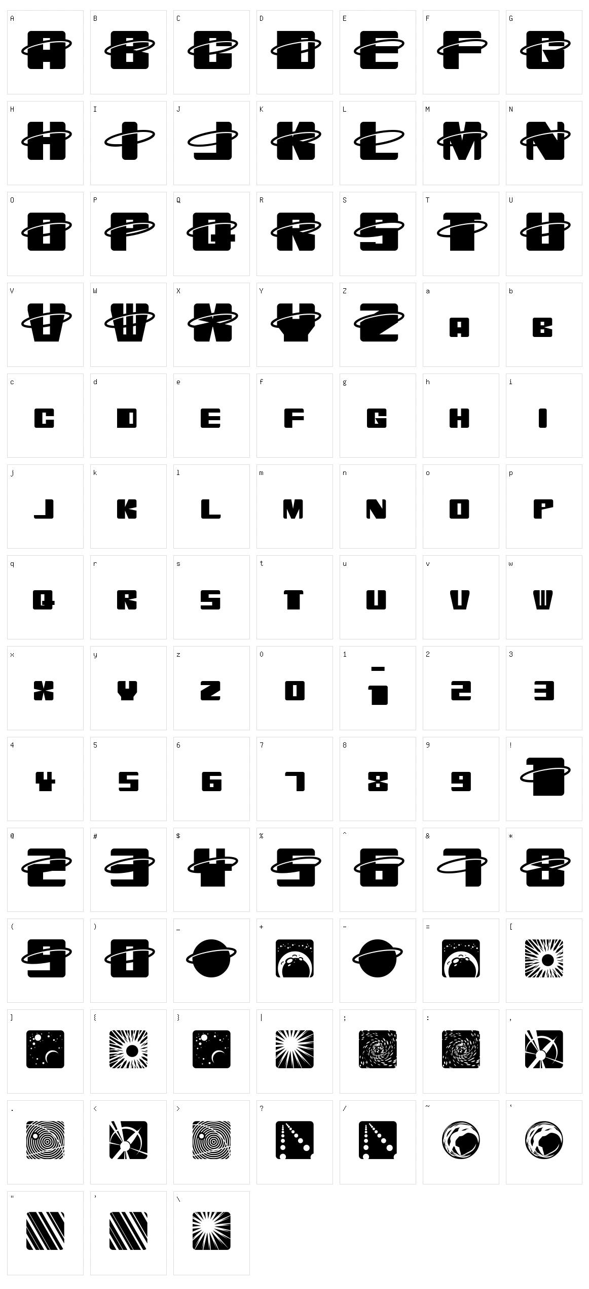 Orbitronio Character Set