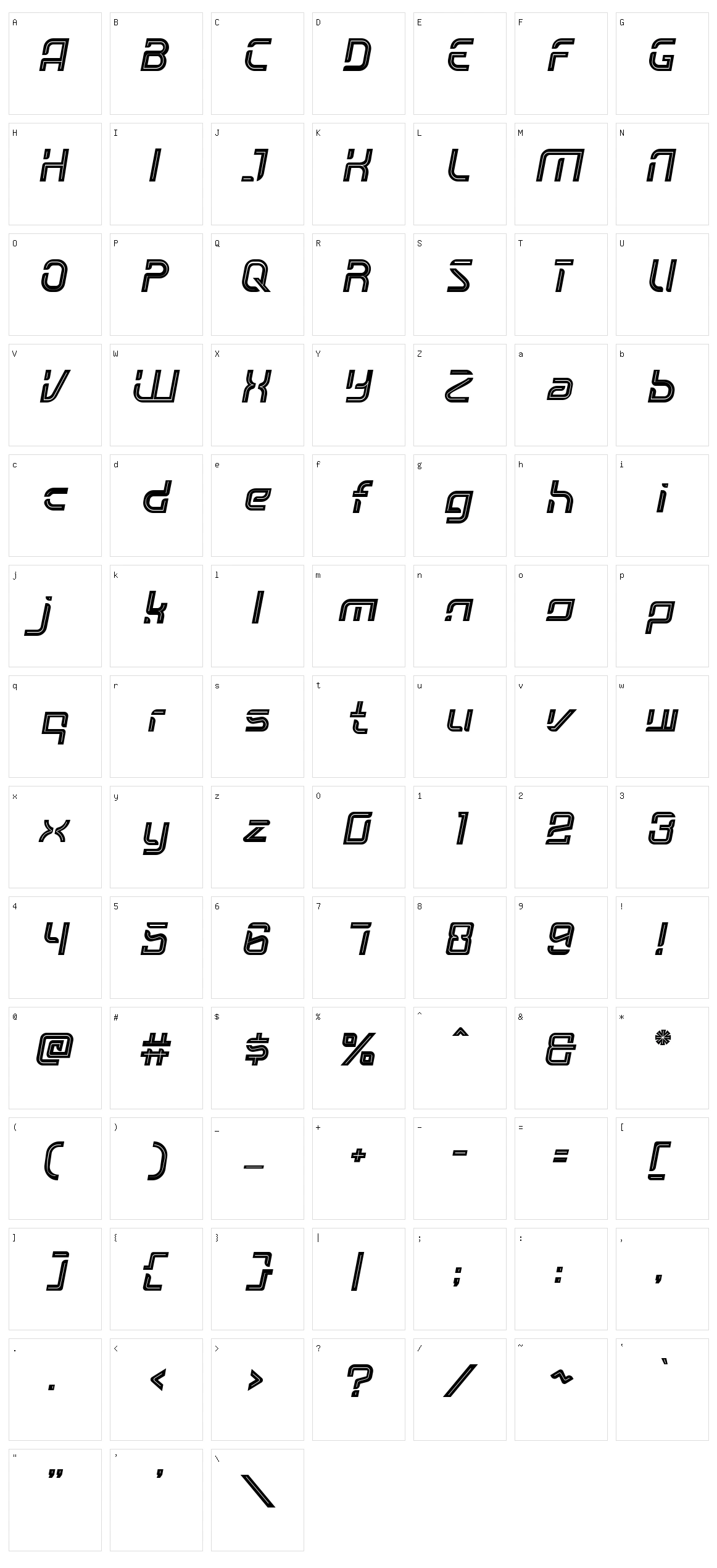 Outer Frontier Character Set