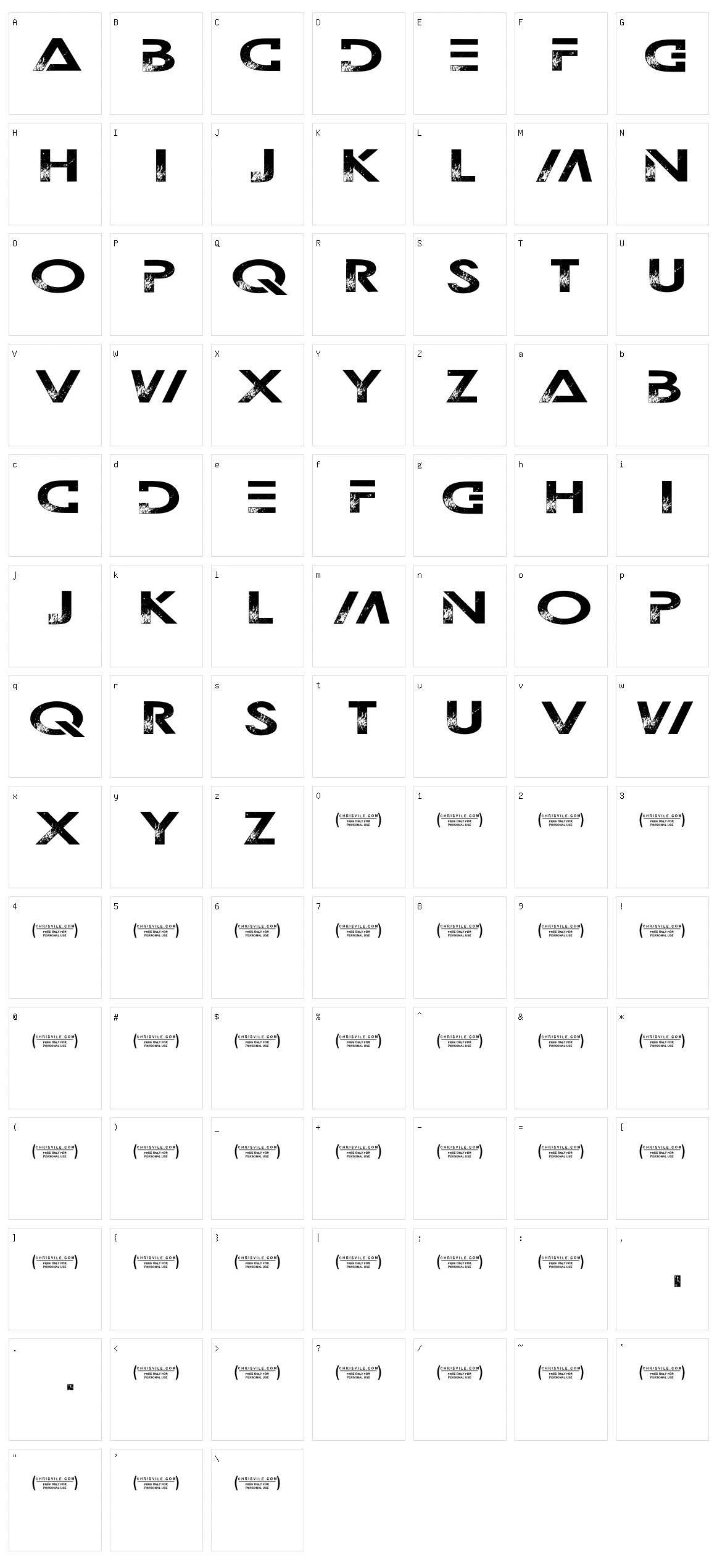 Outerspace Militia Character Set