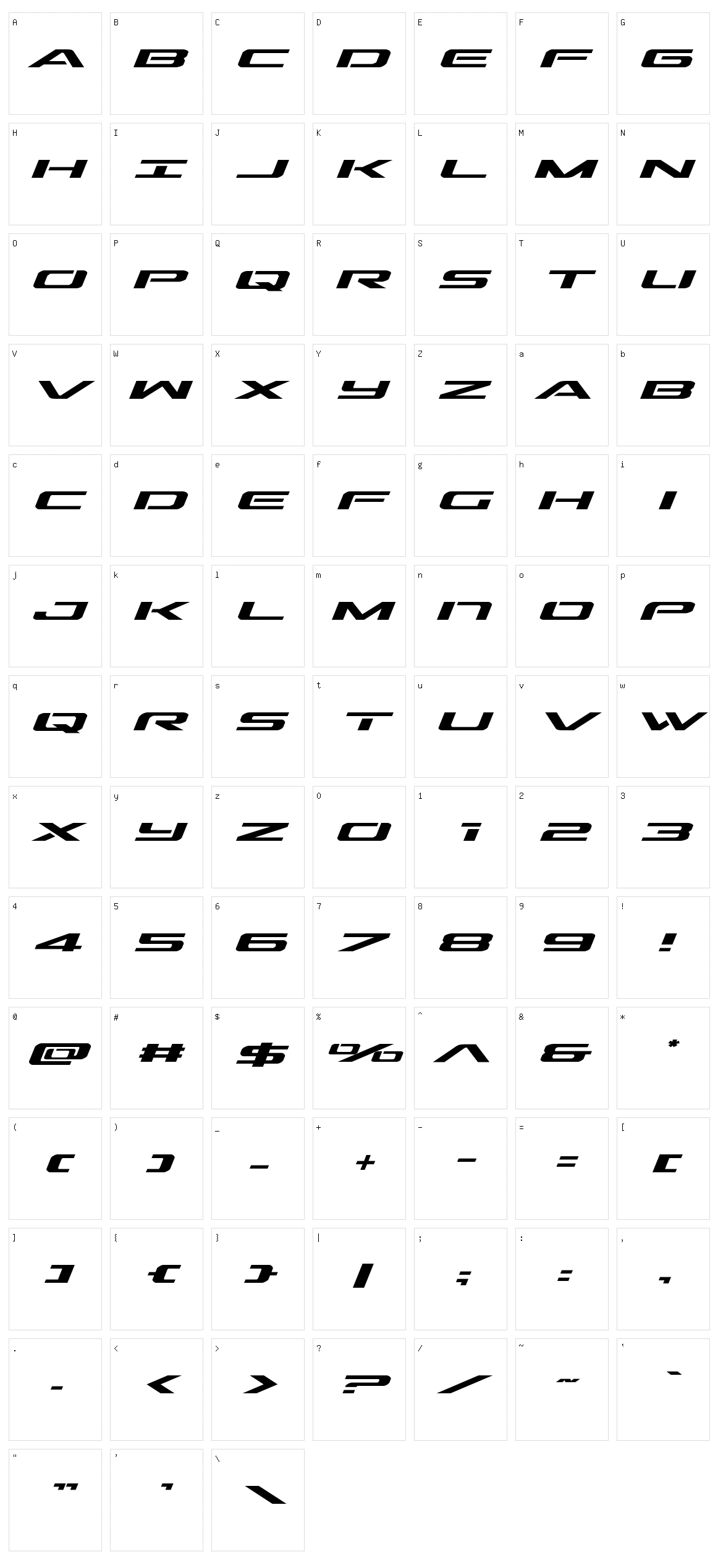 Outrider Character Set