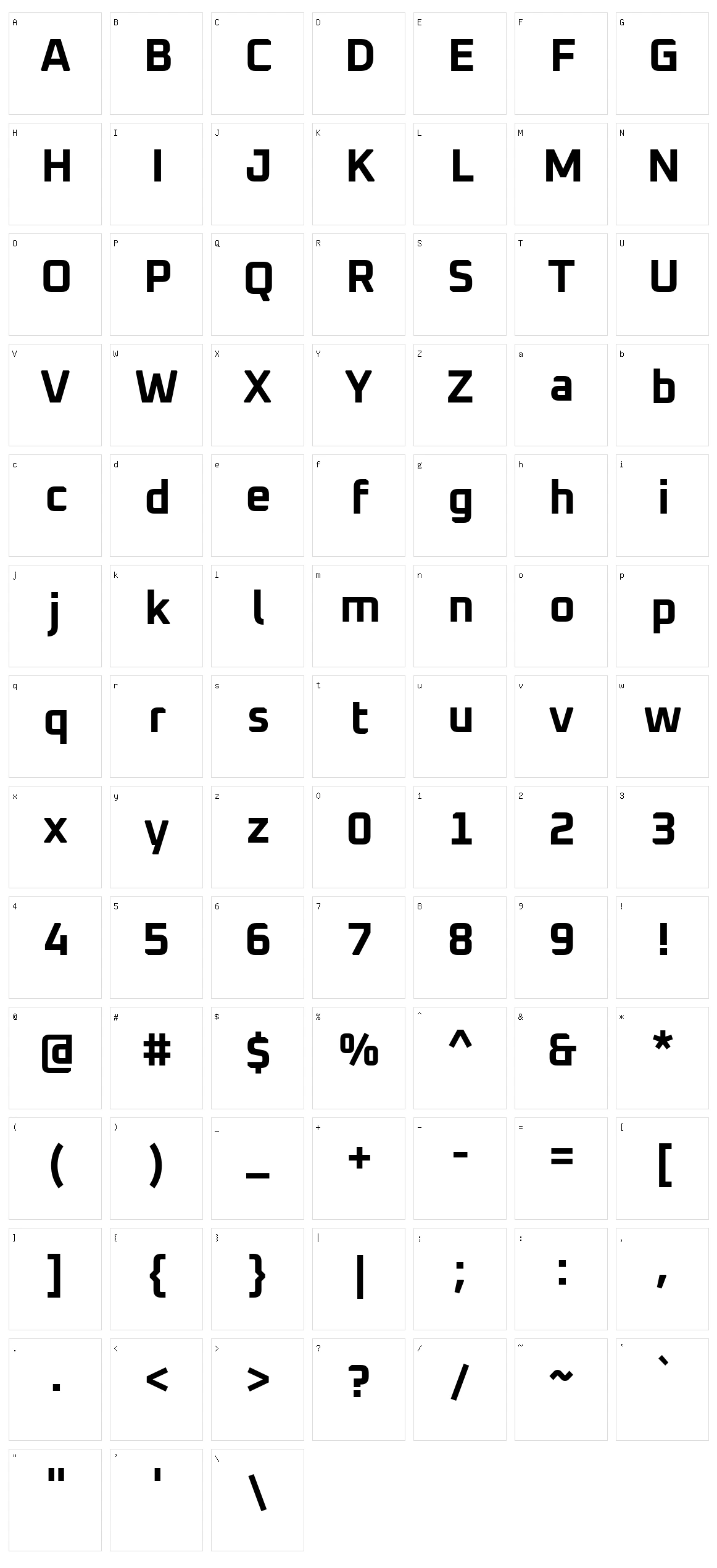 Oxanium Character Set