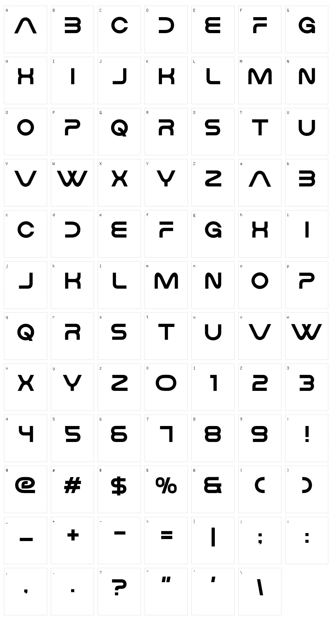 Pavelt Character Set
