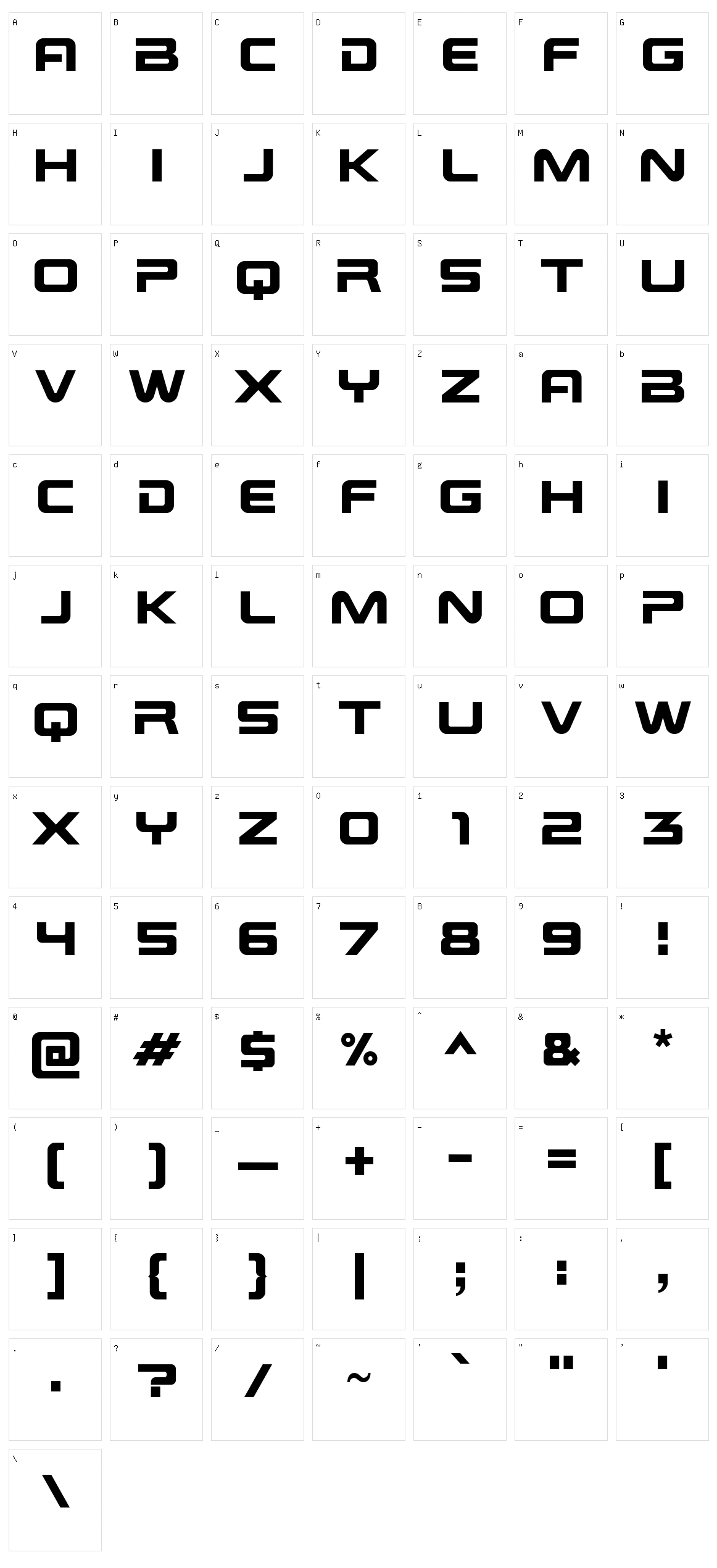 Pbio Character Set