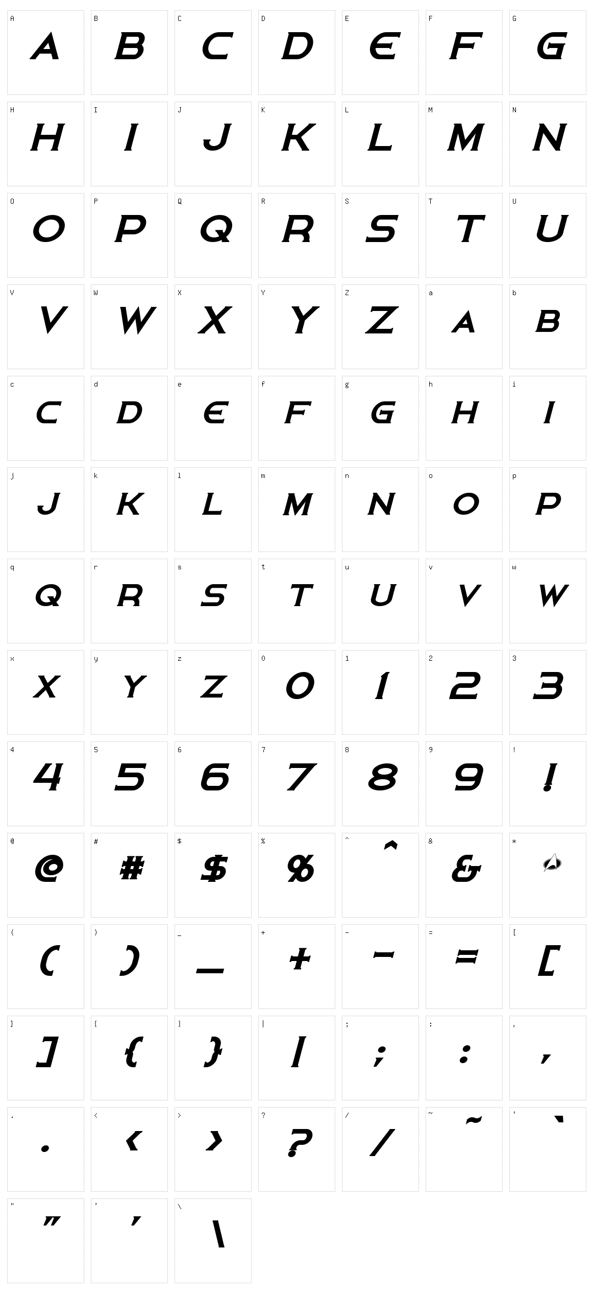 Persis Character Set