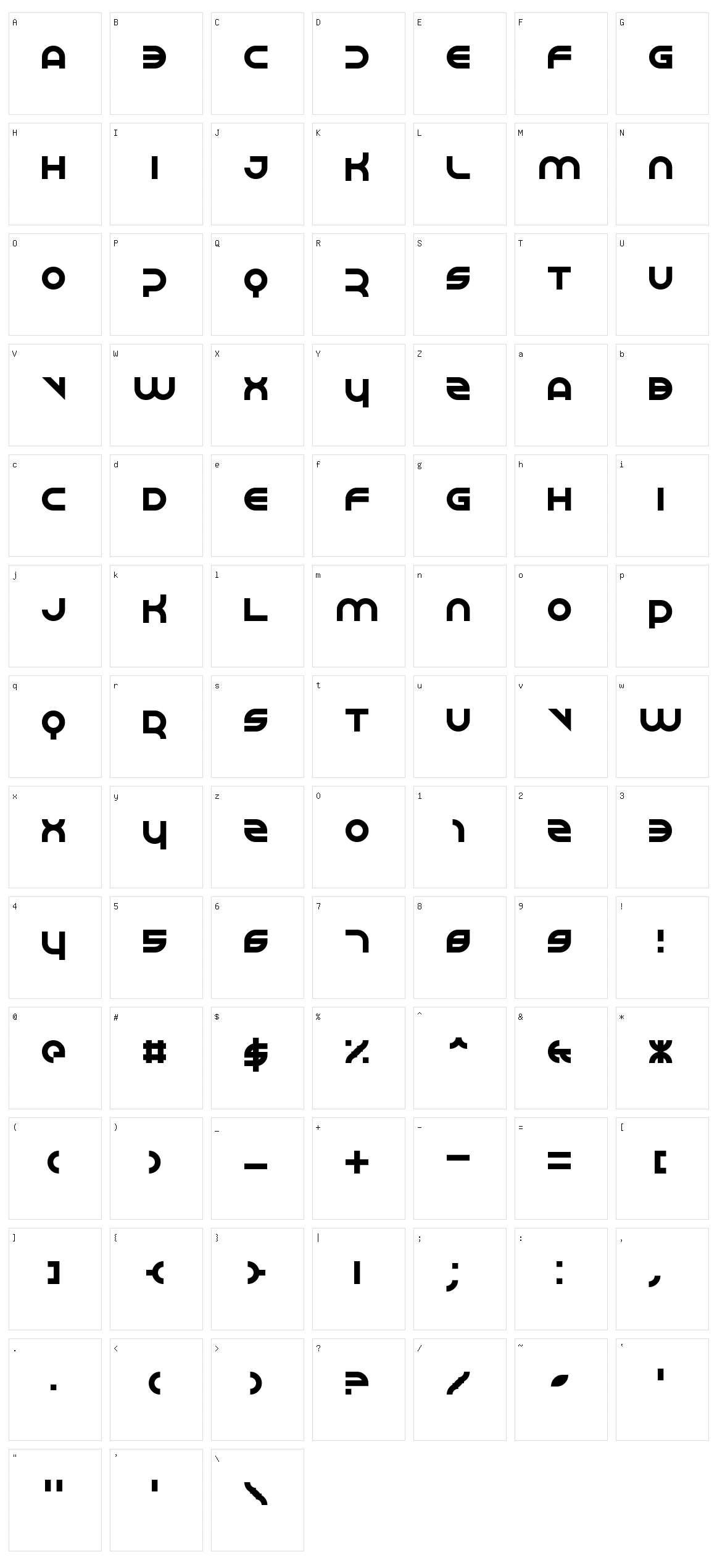 Perspire Character Set