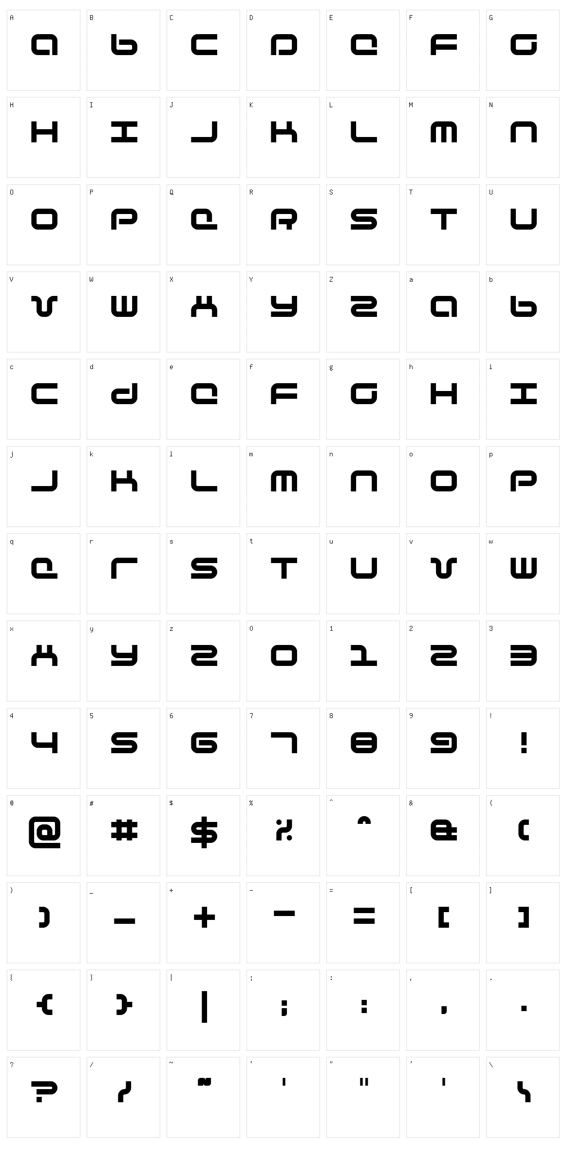 Phutura Character Set