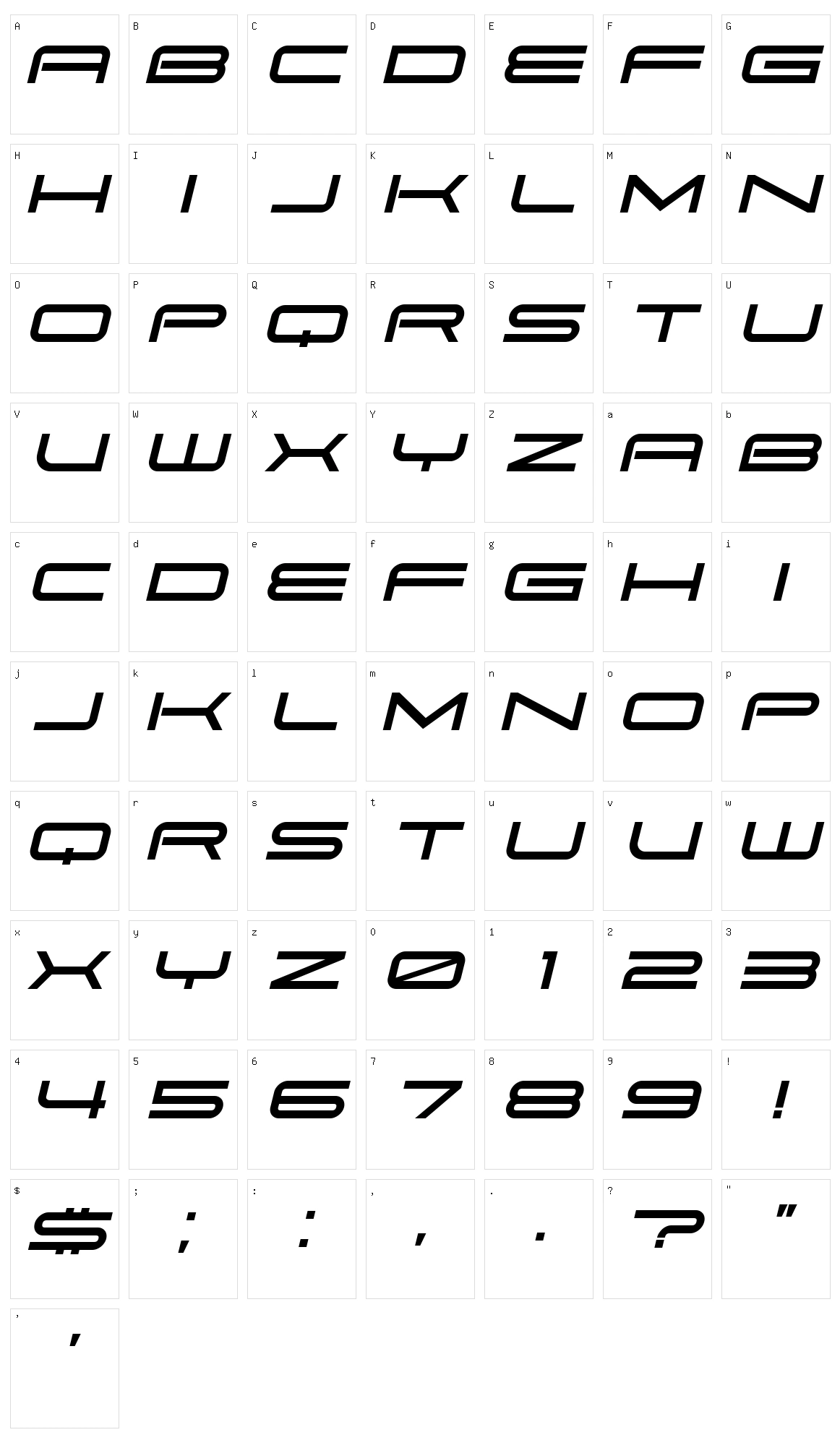 Pitviper Character Set