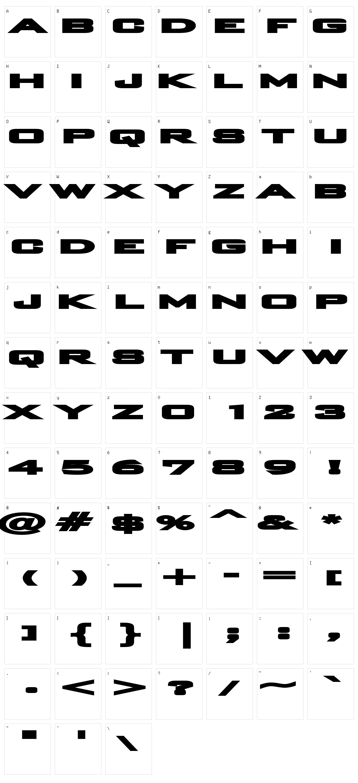 Plain O Matic Character Set