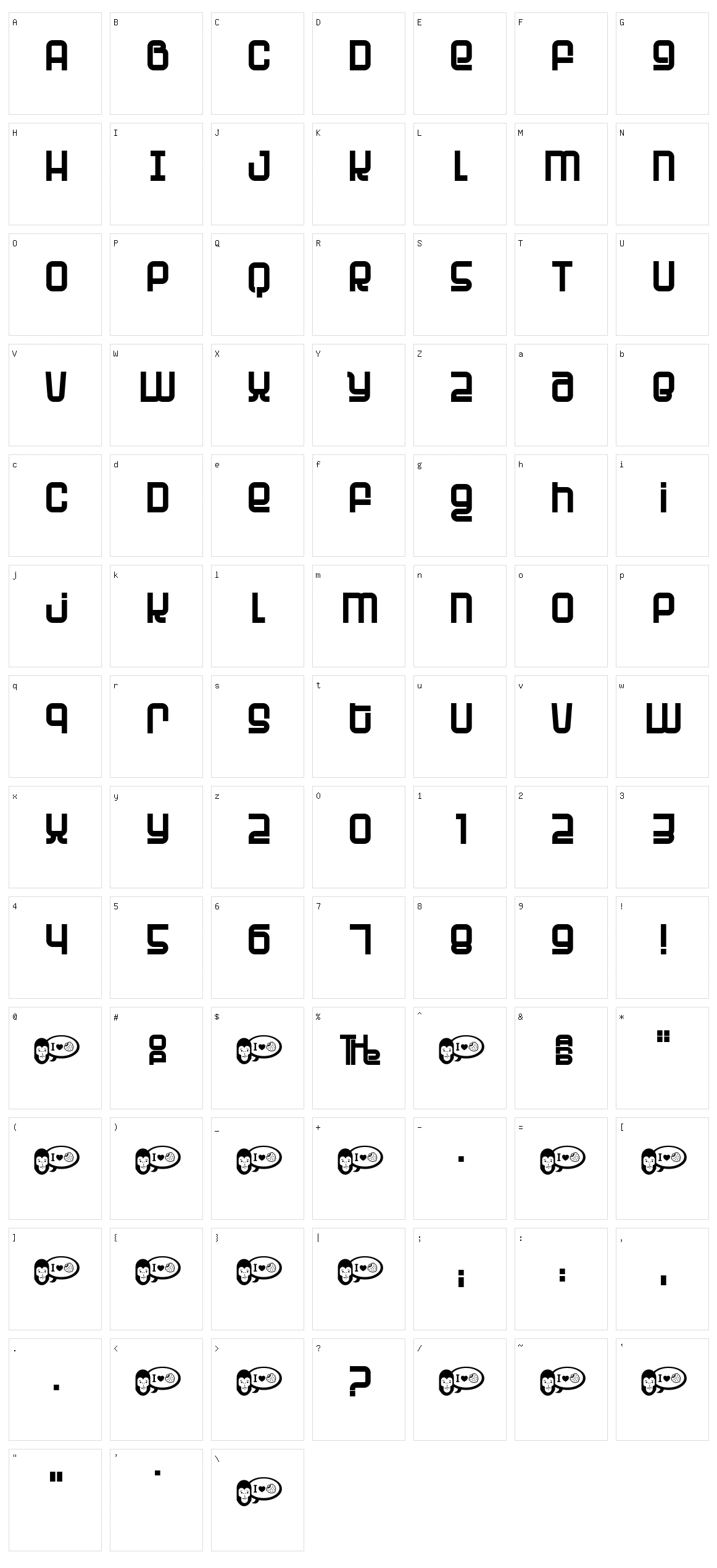 Planet Character Set