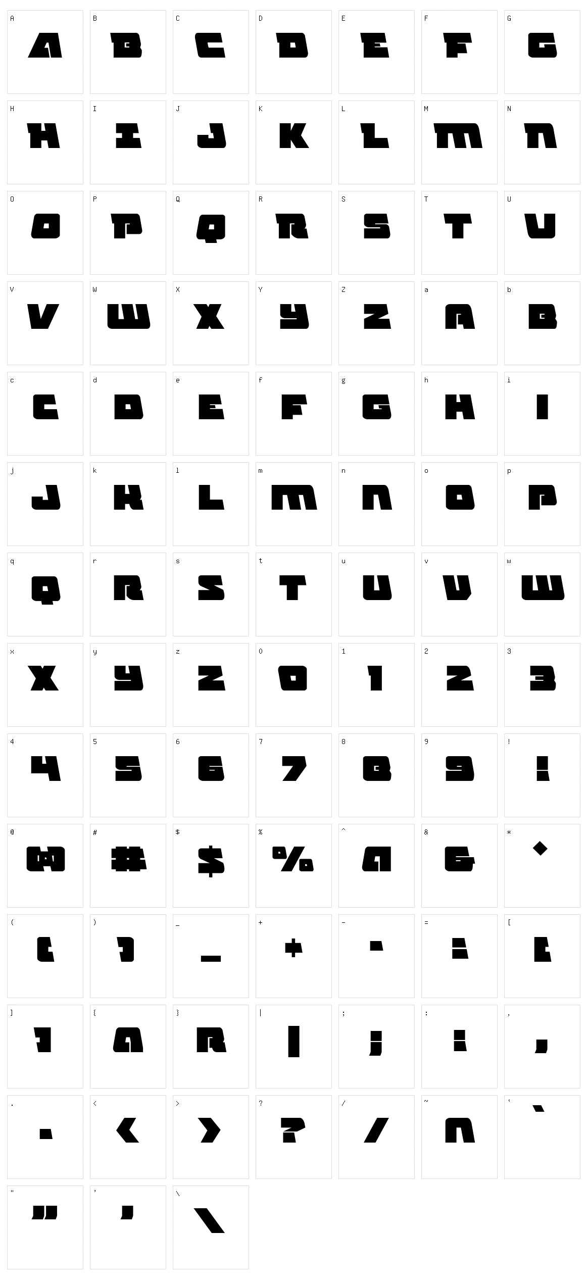 Planet Joust Character Set