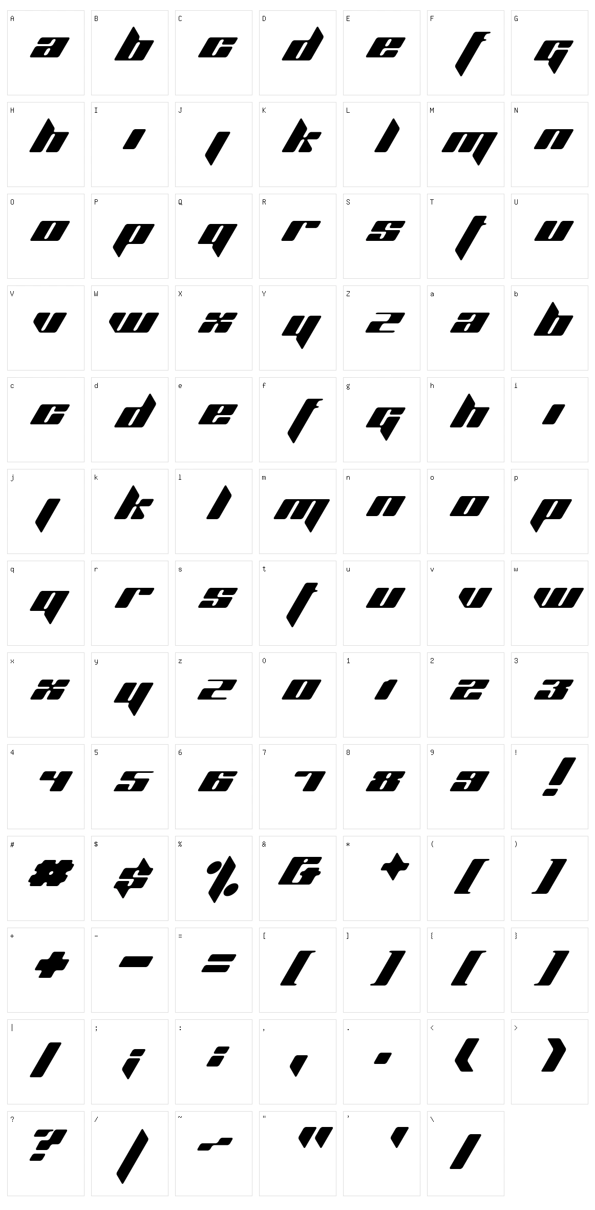 Planet Kosmos Character Set