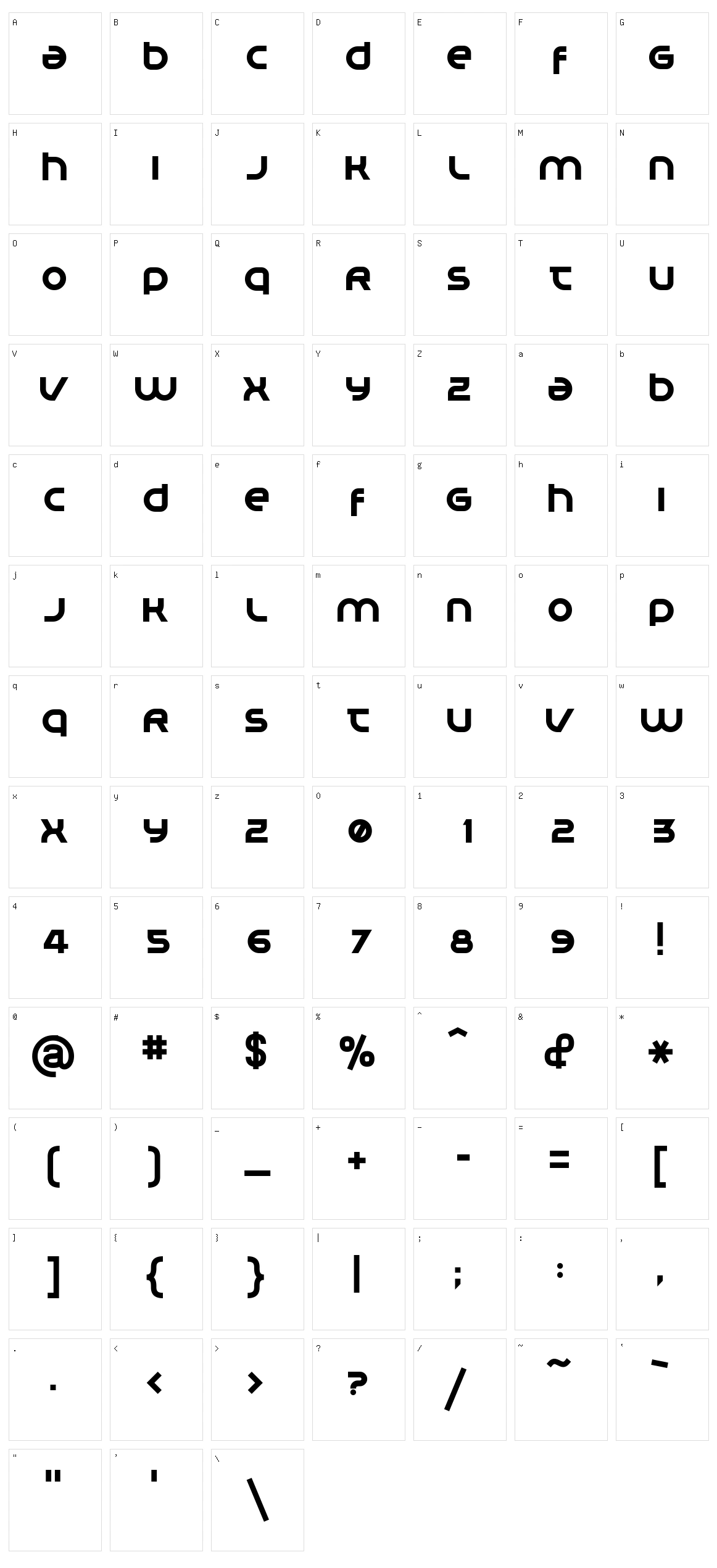 Planet Megapolis Character Set