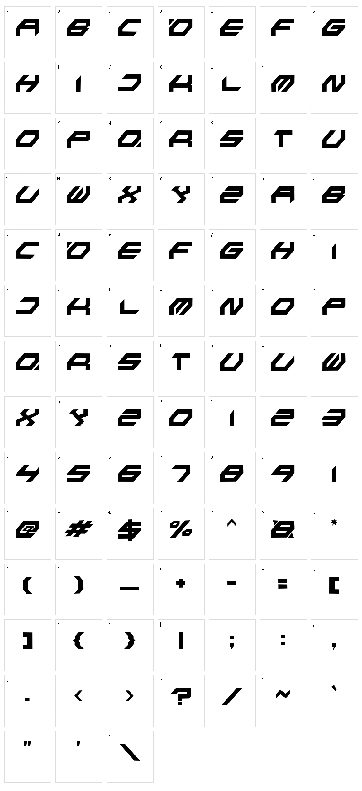 Pluton Character Set