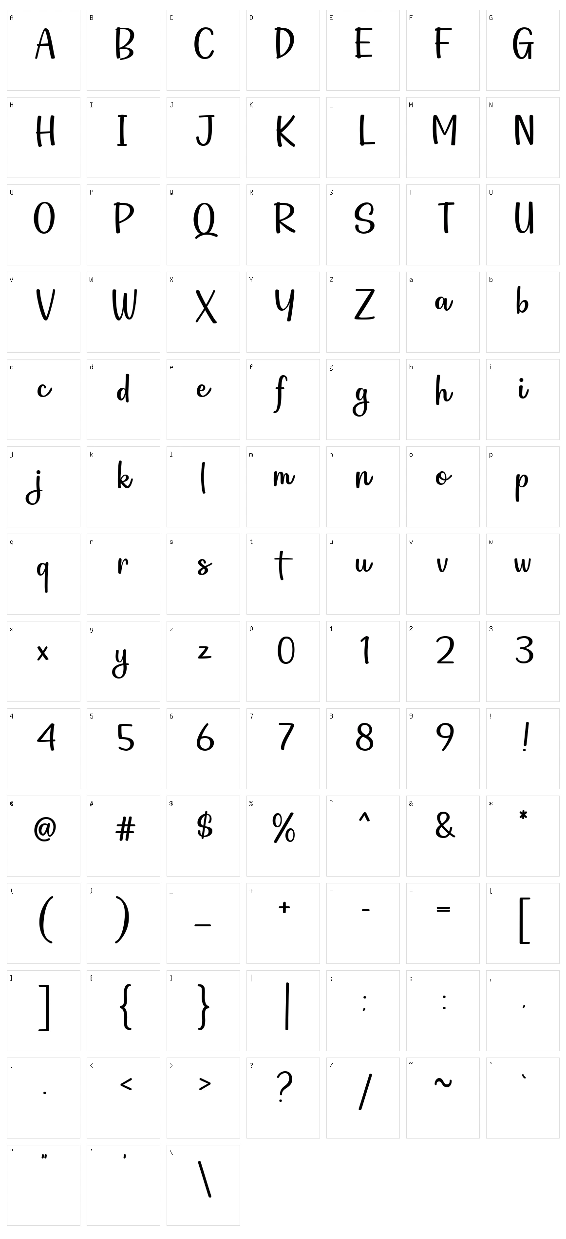 Astronauta Script Character Set