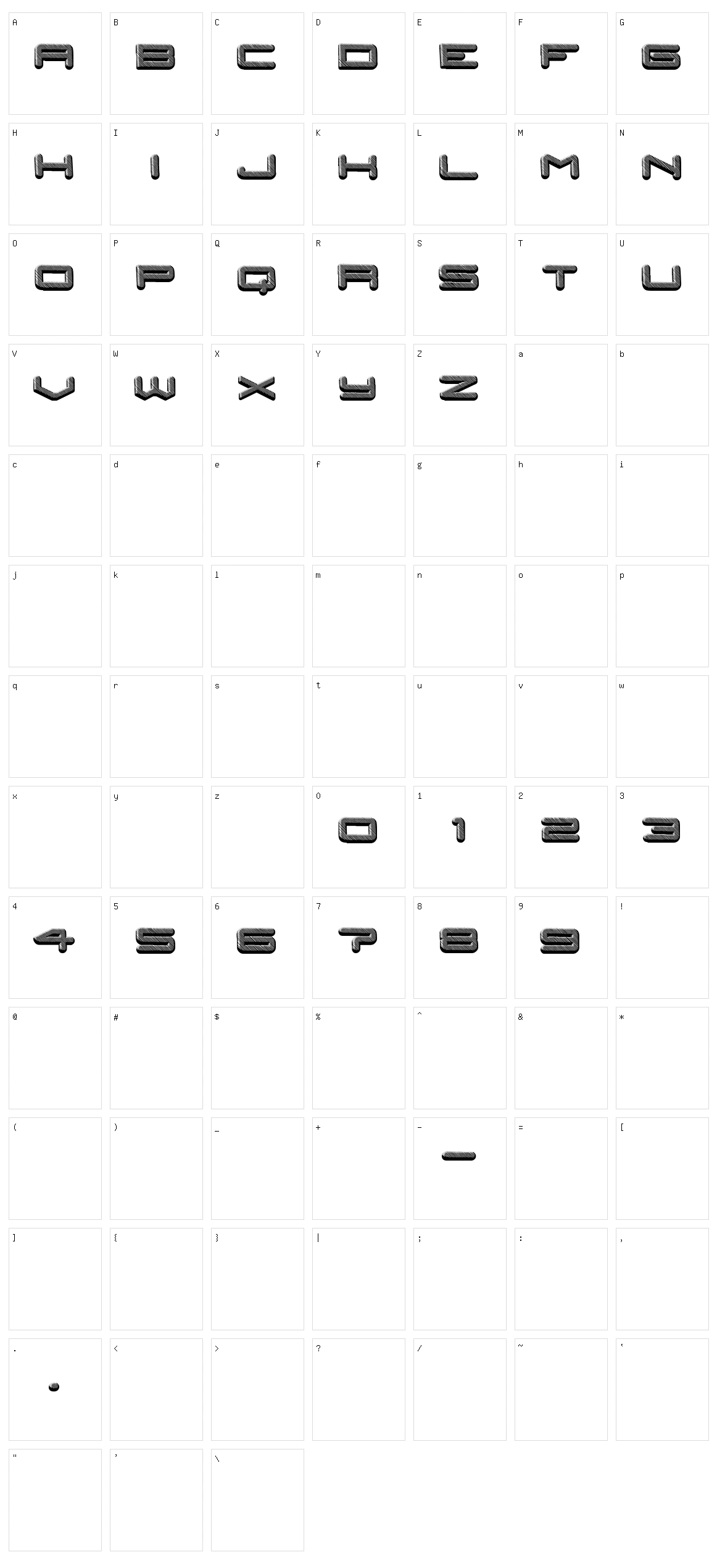 Posthuman Character Set