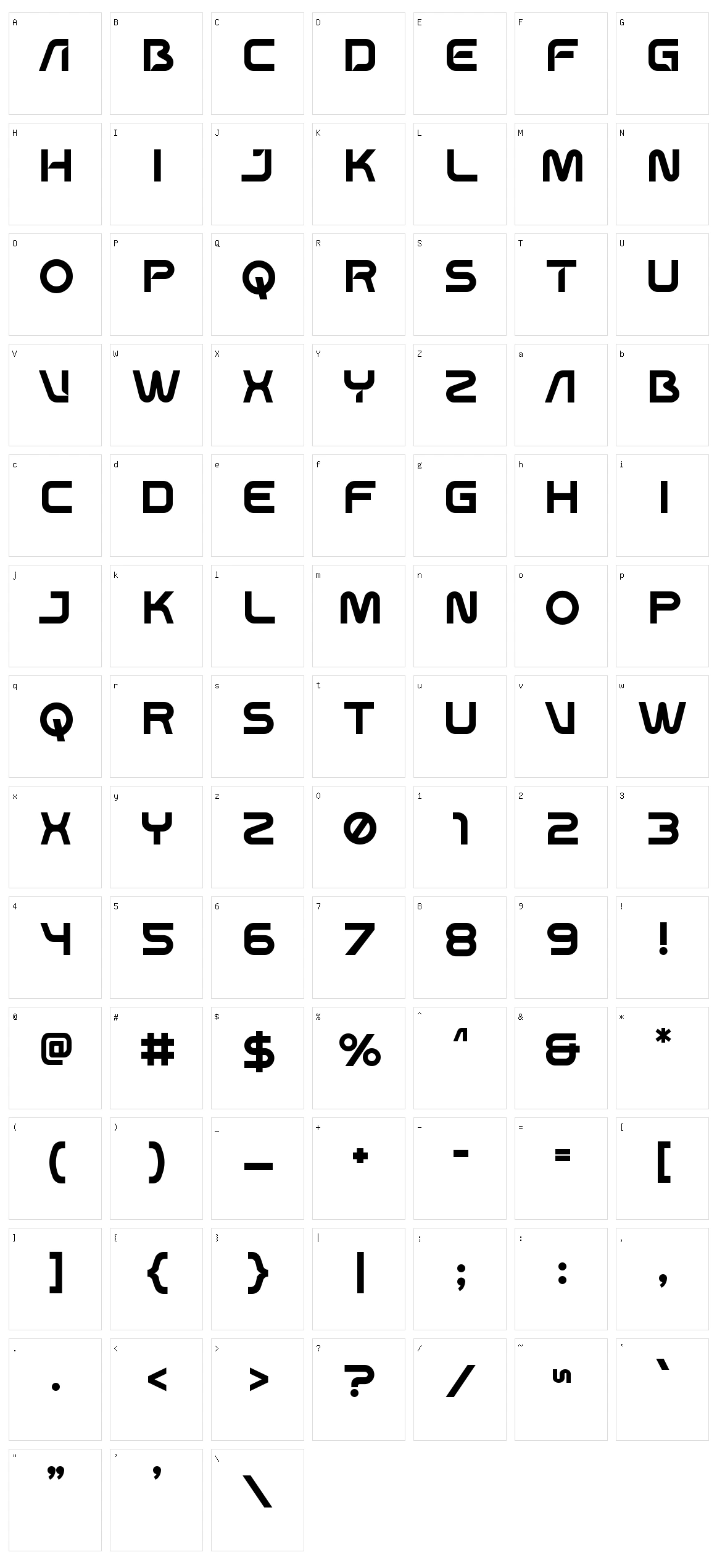 Project 9 Character Set