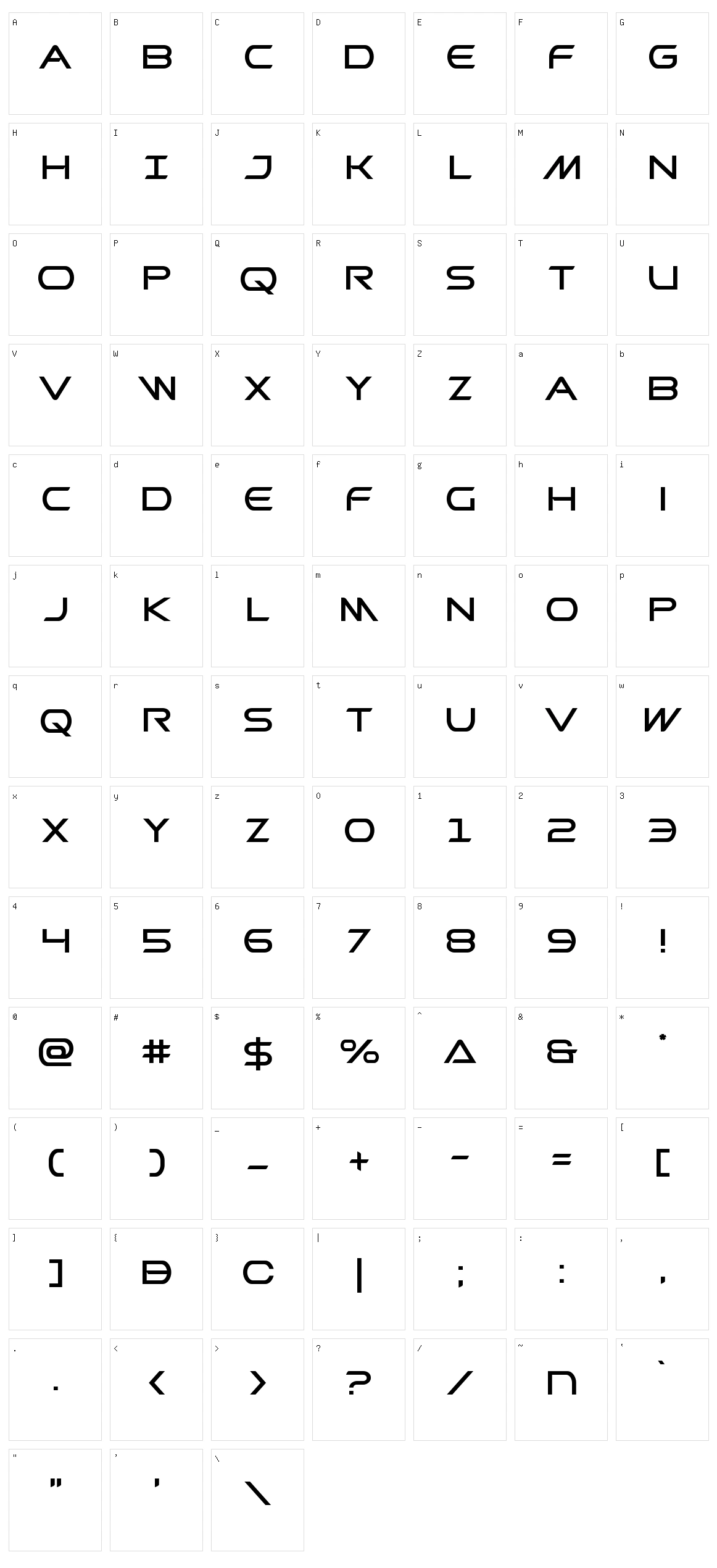 Promethean Character Set
