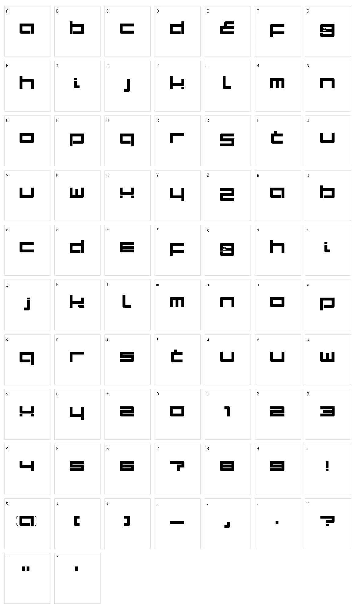 Proto LDR Character Set