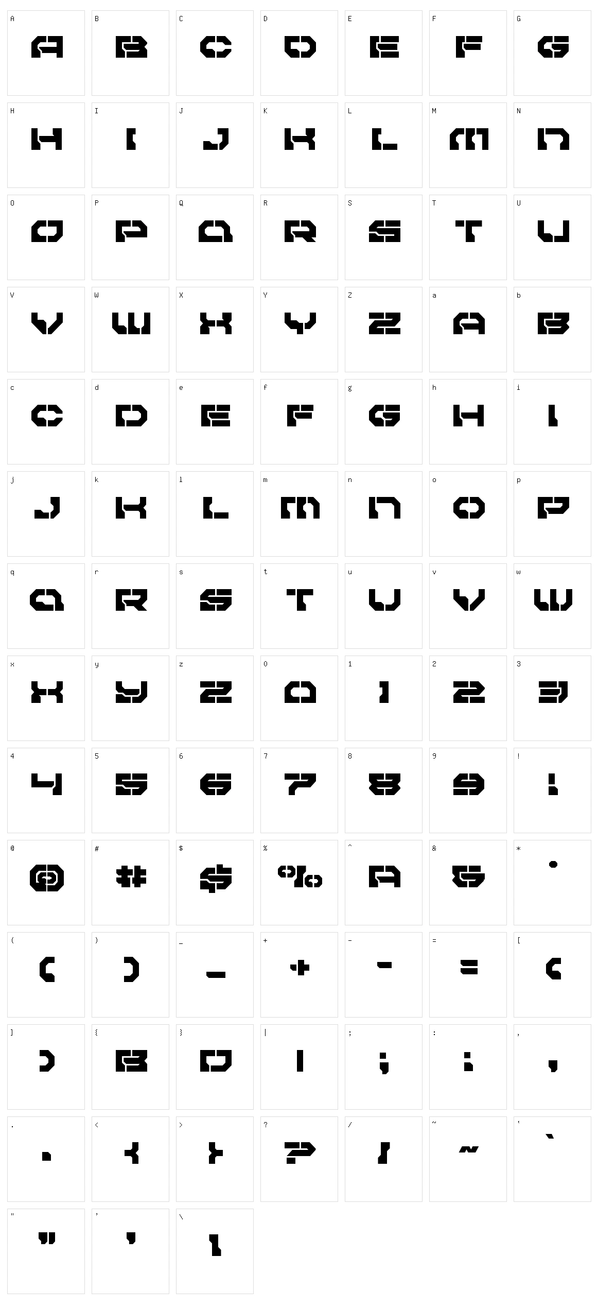 Pulsar Class Character Set